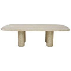 Vintage Travertine Coffee Table Italian Design from the 1970s
