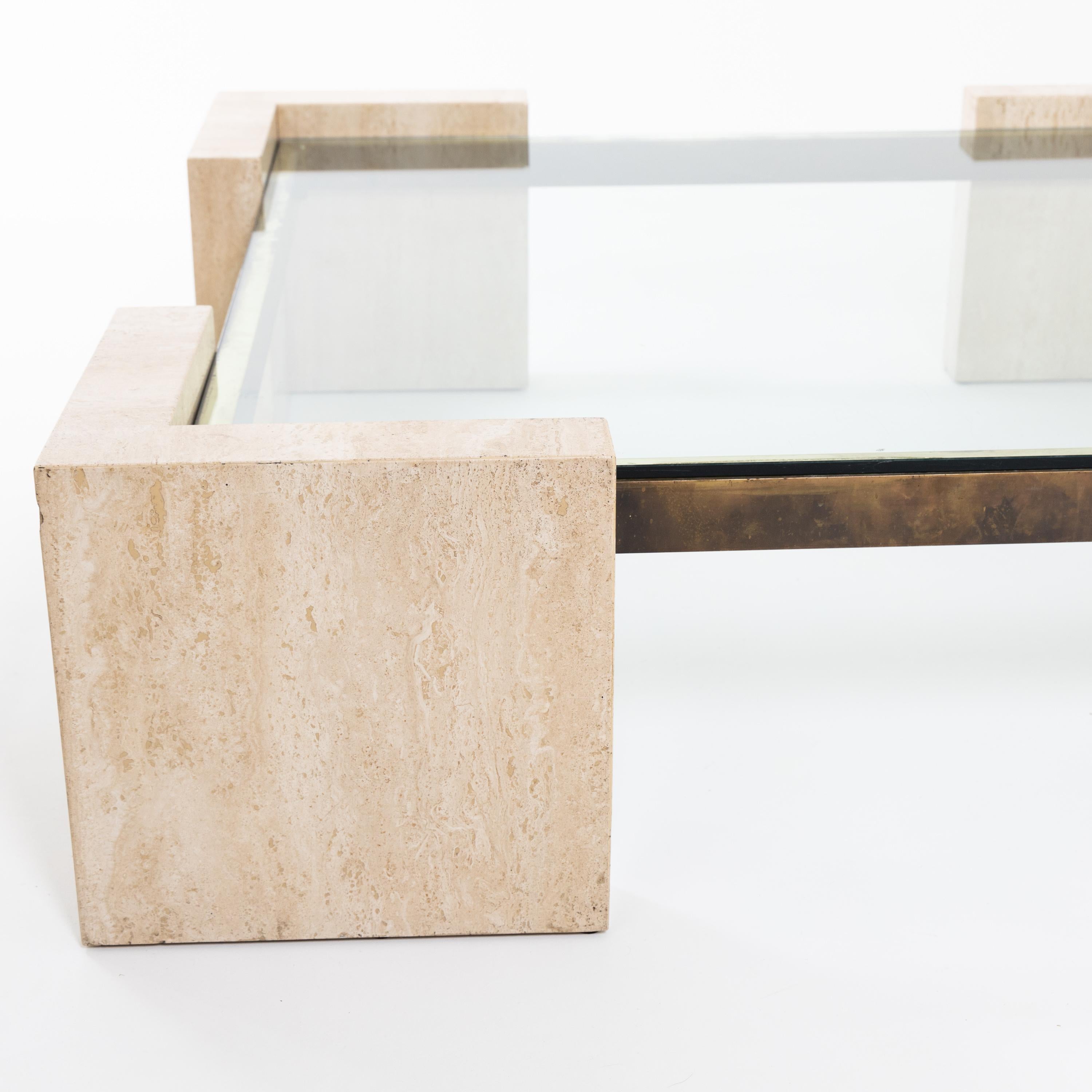 Late 20th Century Travertine Coffee Table, Italy, 1970s