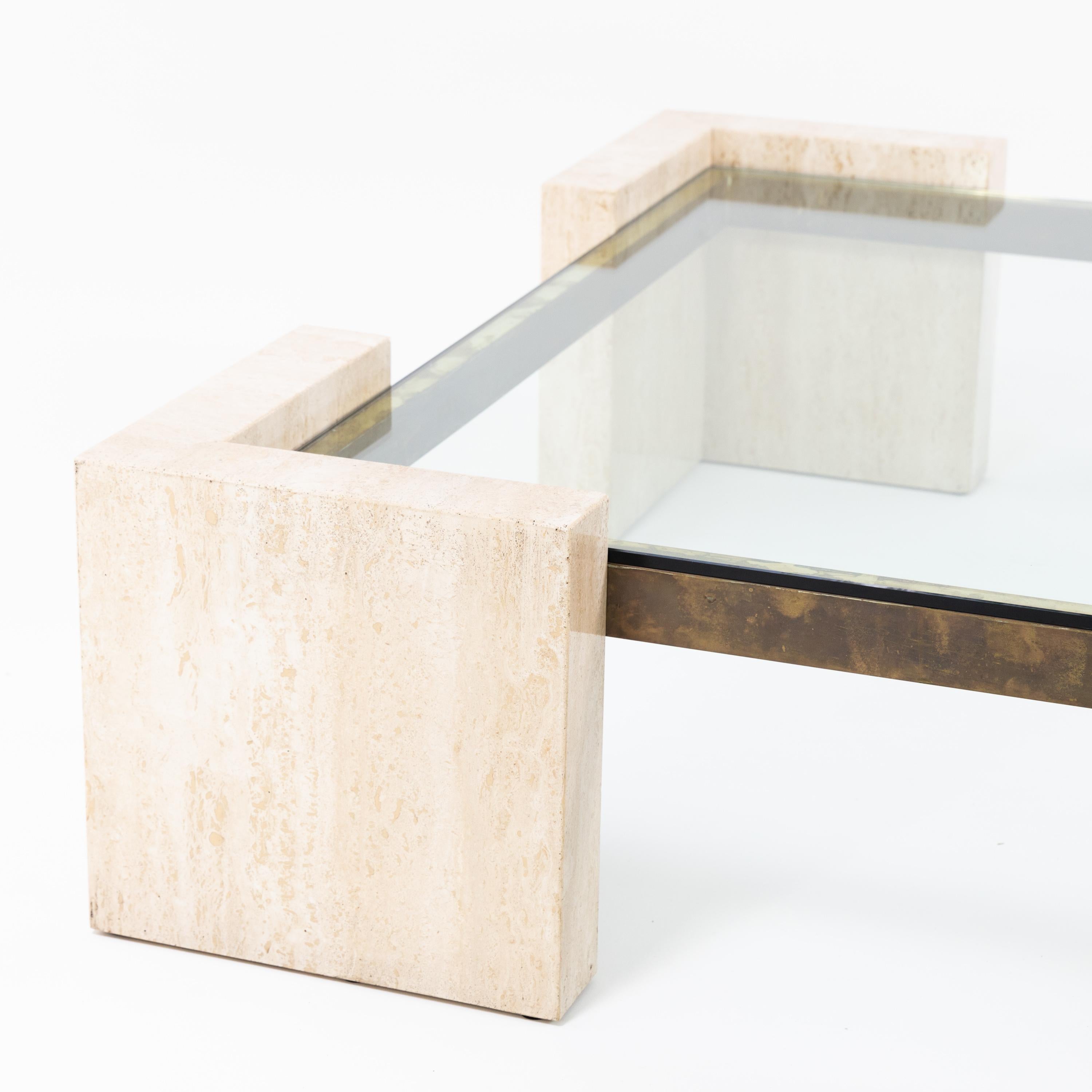 Travertine Coffee Table, Italy, 1970s 1