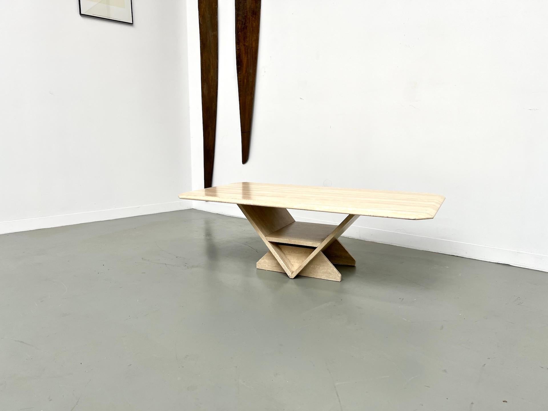 Mesa de centro de travertino fabricada en Italia en la década de 1970. en venta 7