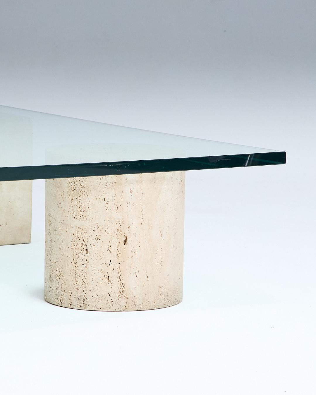 Mesa de centro de travertino, Metafora, años 70 en venta 4