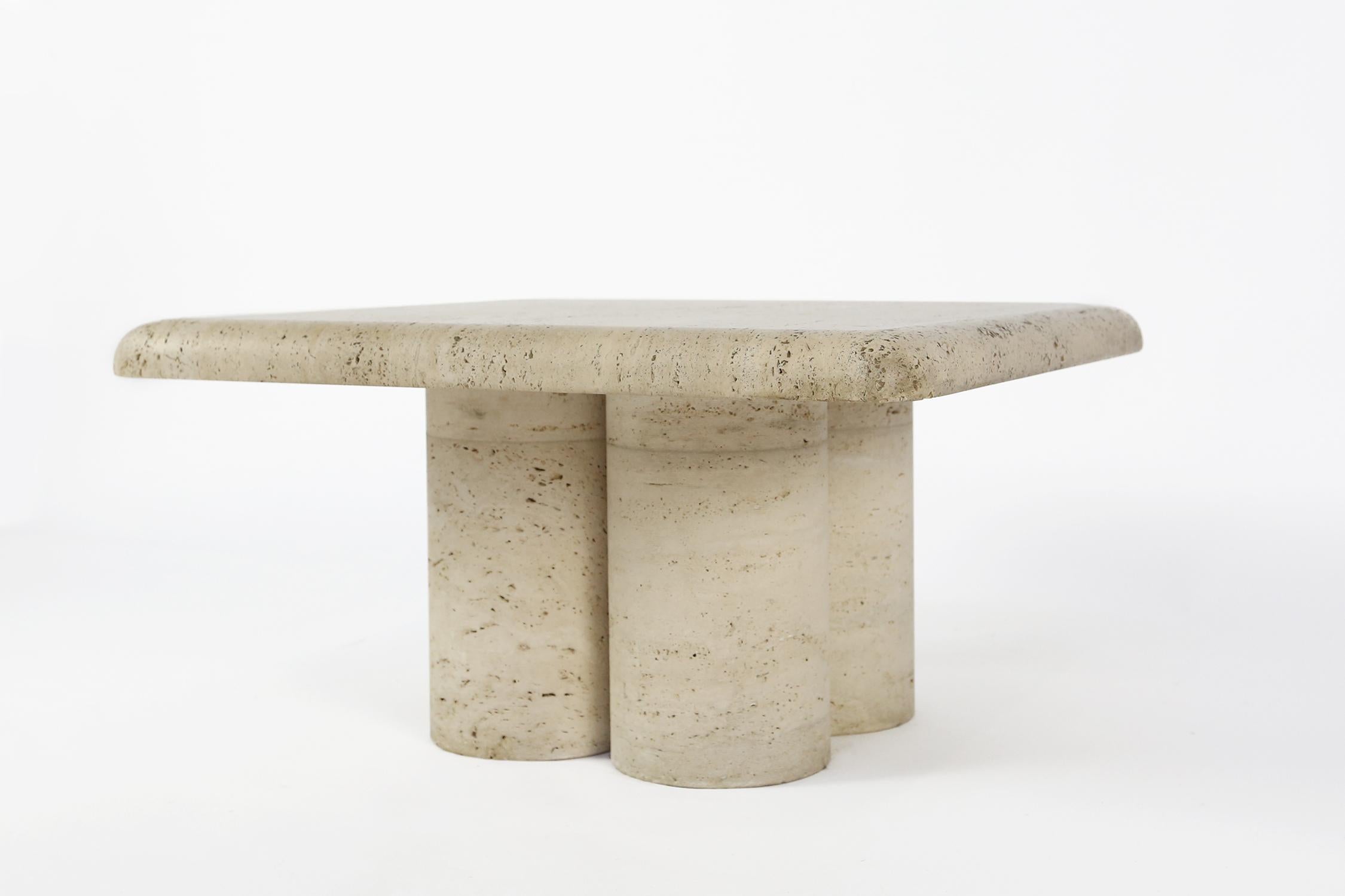 Mid-Century Modern Travertine Coffee Table or Side Table for Up&Up, Italy, 1970s