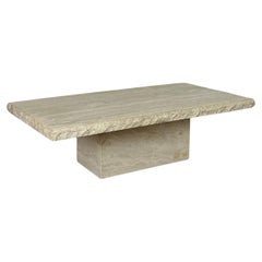Travertine coffee table with texture edges