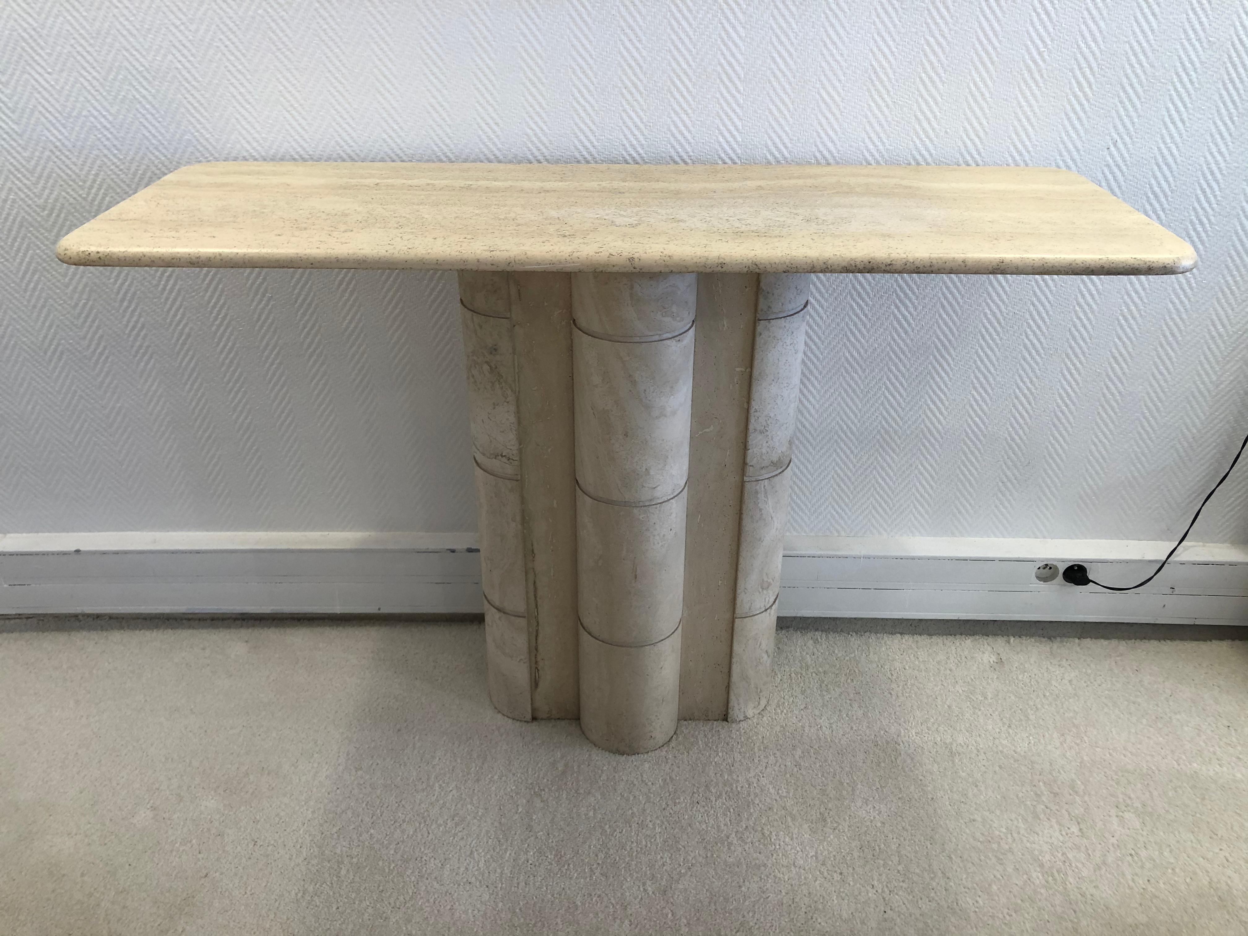 Travertine Console, 1970 For Sale 5