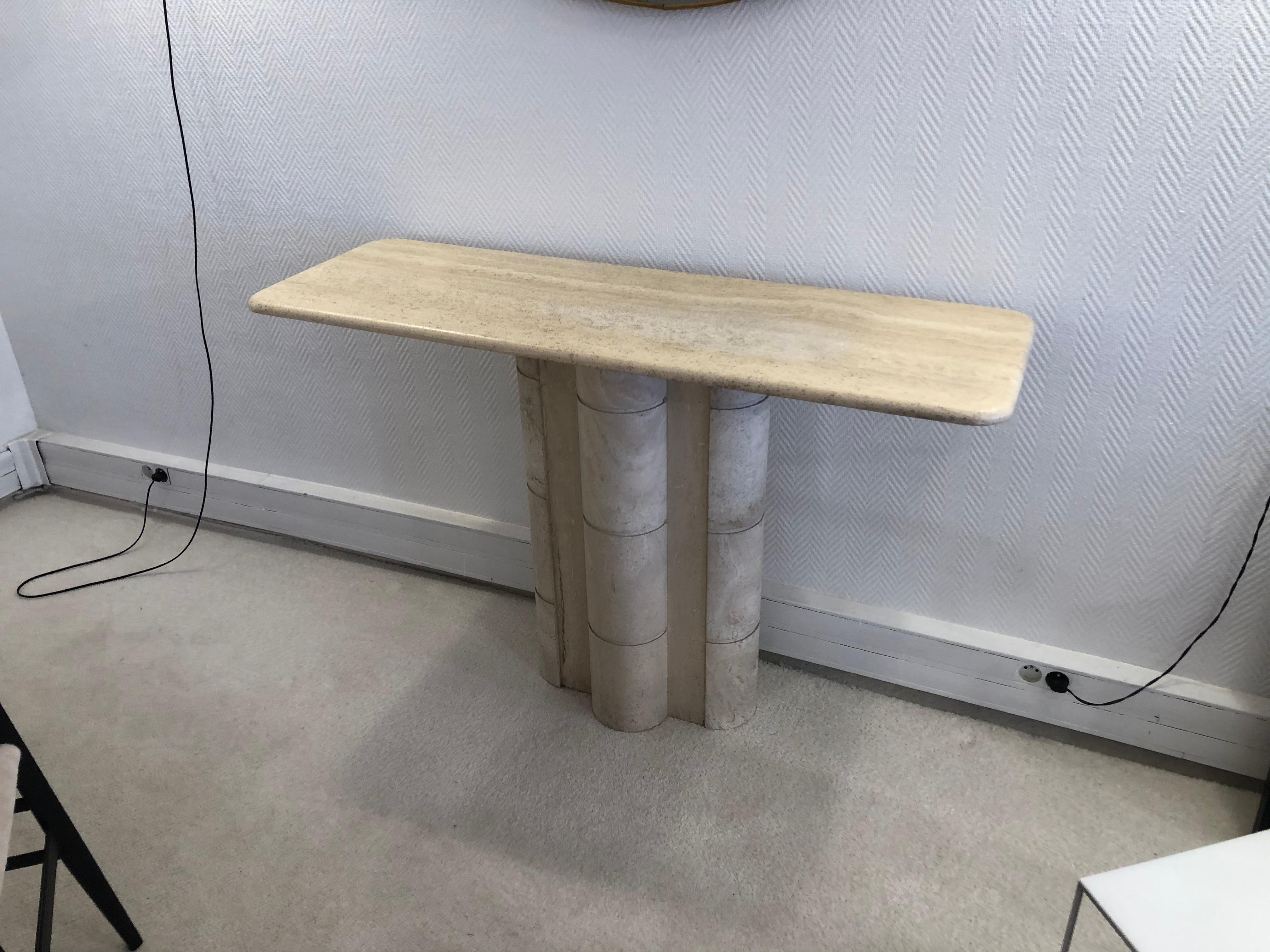 Mid-Century Modern Travertine Console, 1970 For Sale