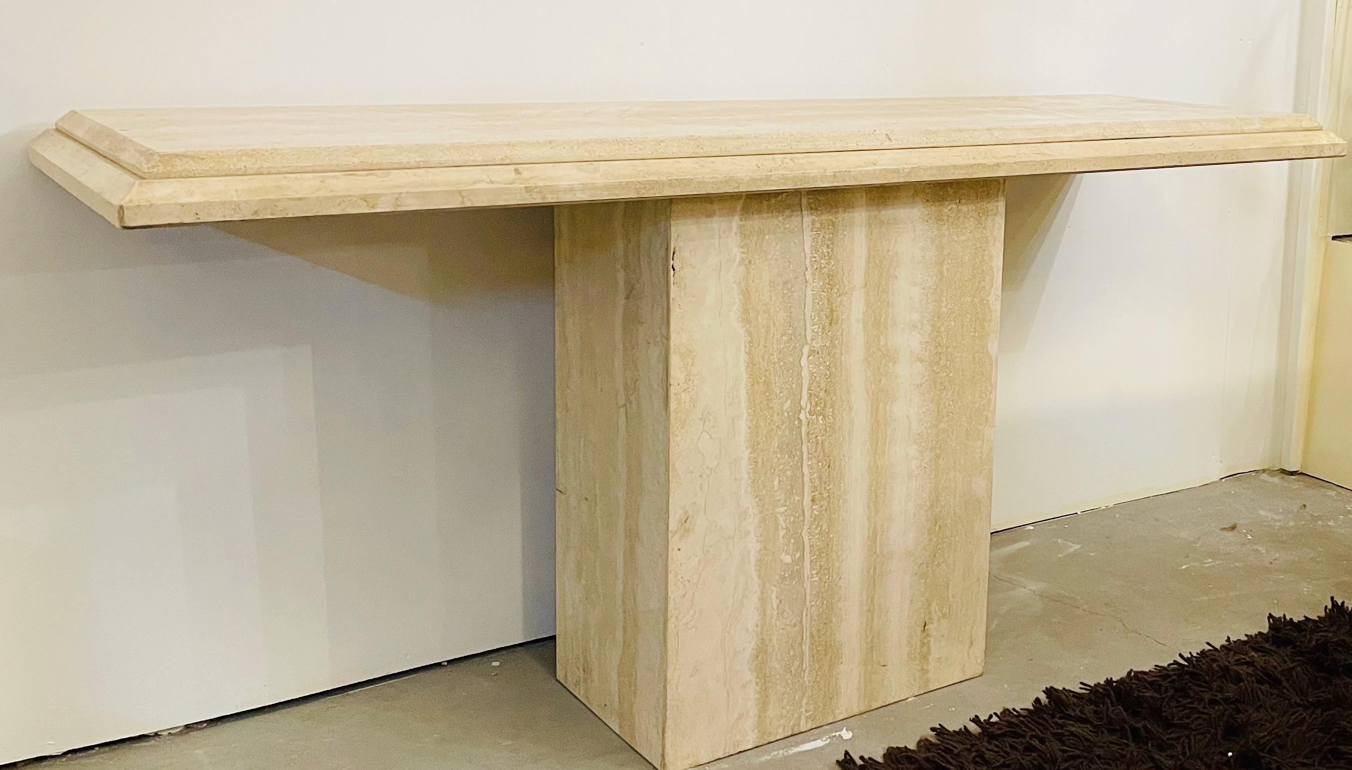 Mid-Century Modern Travertine Console, 1970s In Good Condition In Brussels, BE