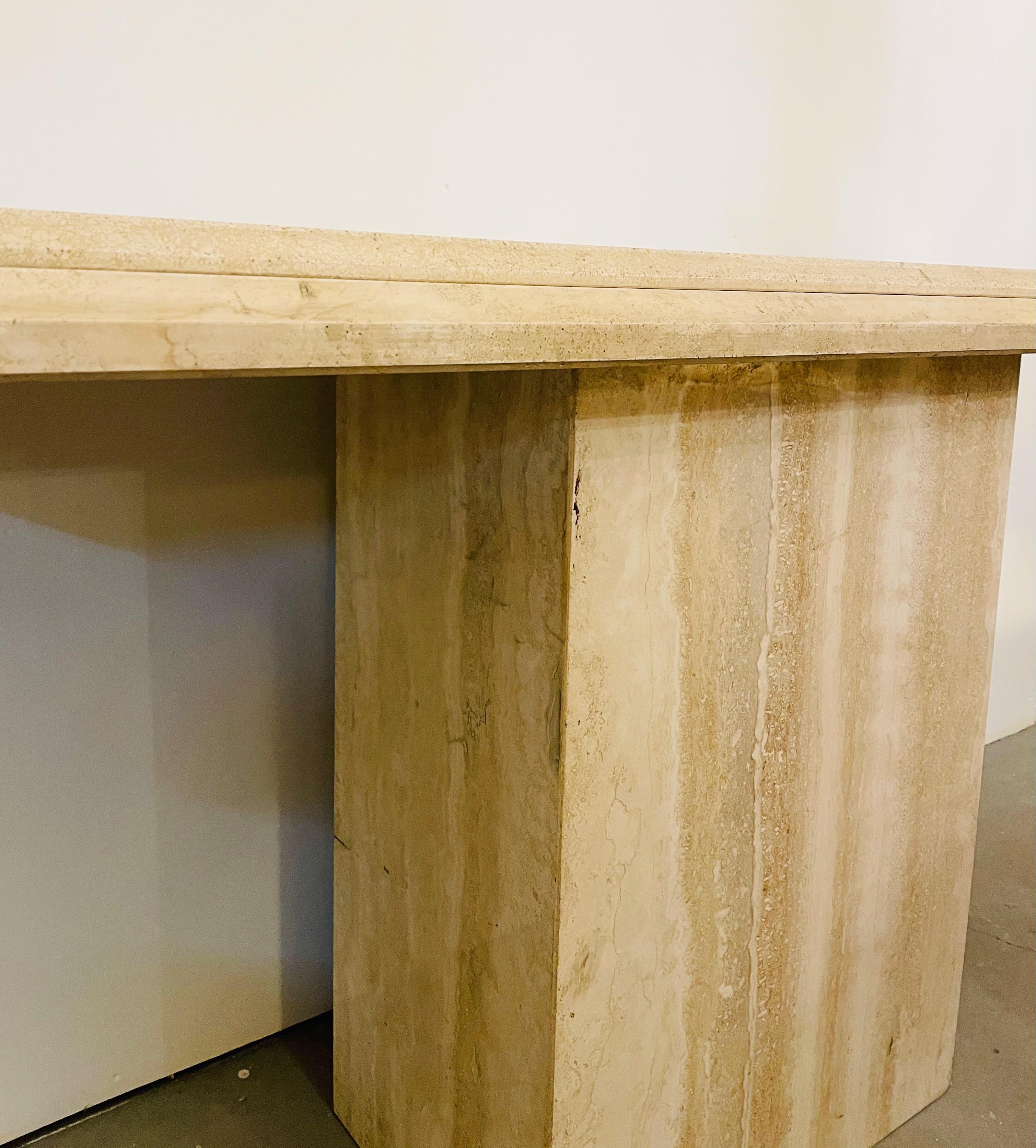 Mid-Century Modern Travertine Console, 1970s 1