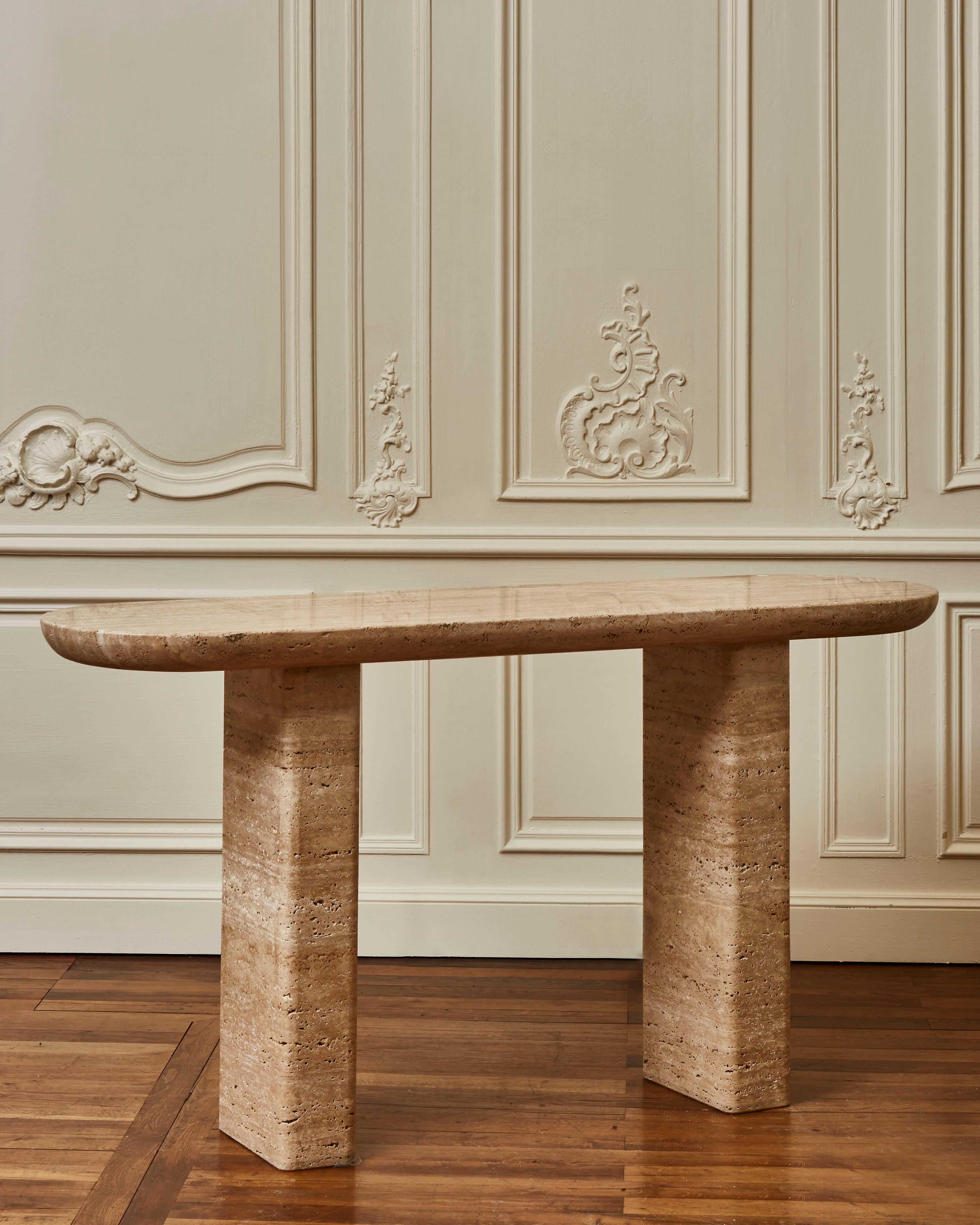 travertine entry table