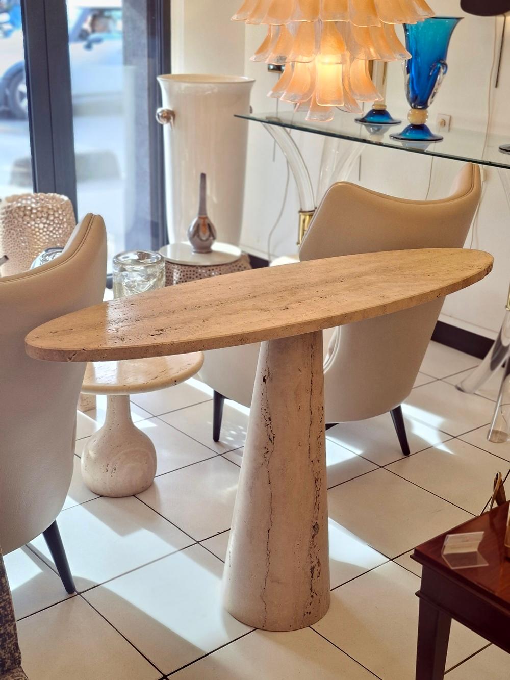 XXI secolo e contemporaneo Console in travertino in vendita