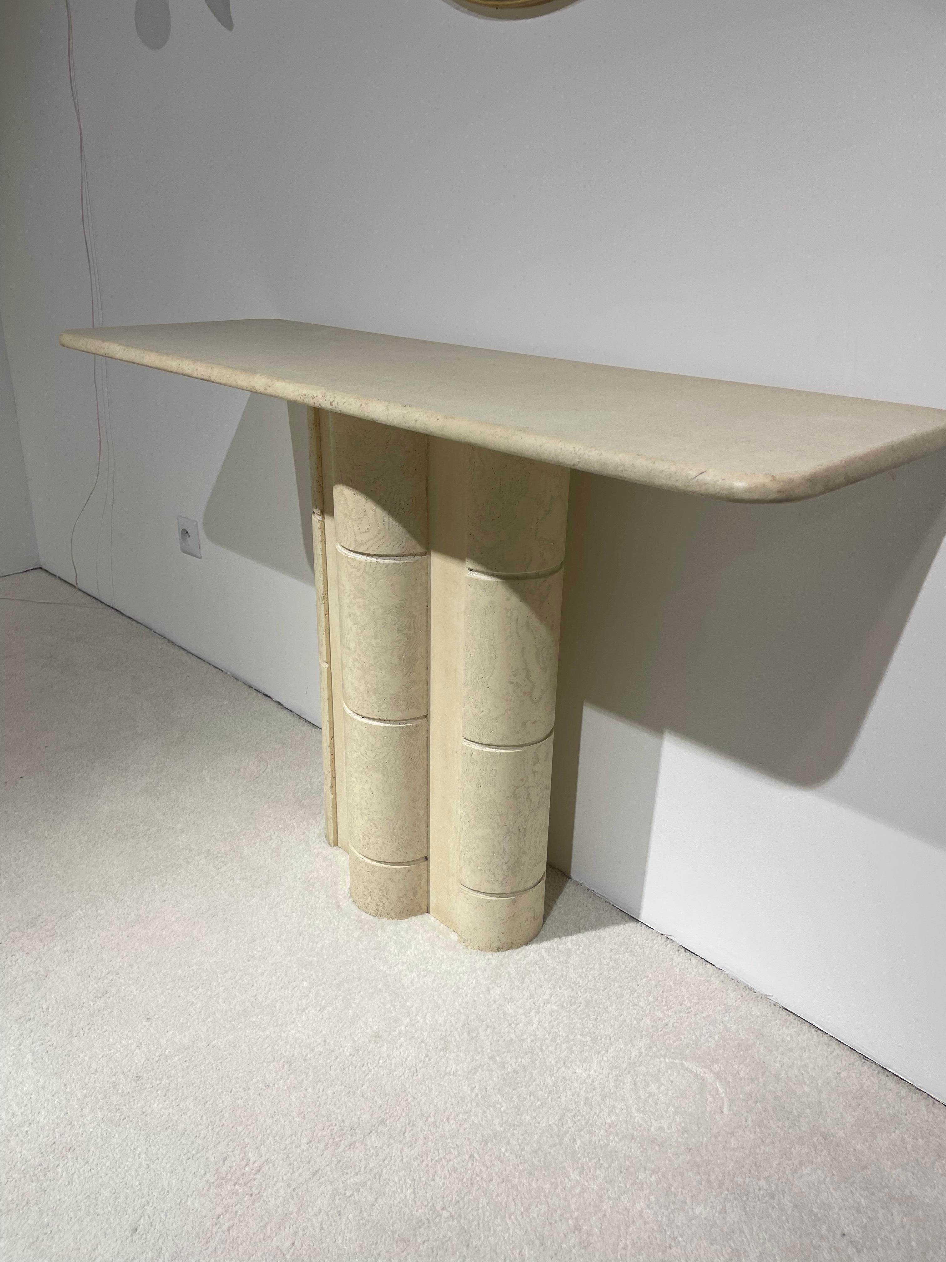 Travertine Console In Good Condition For Sale In Saint-Ouen, FR