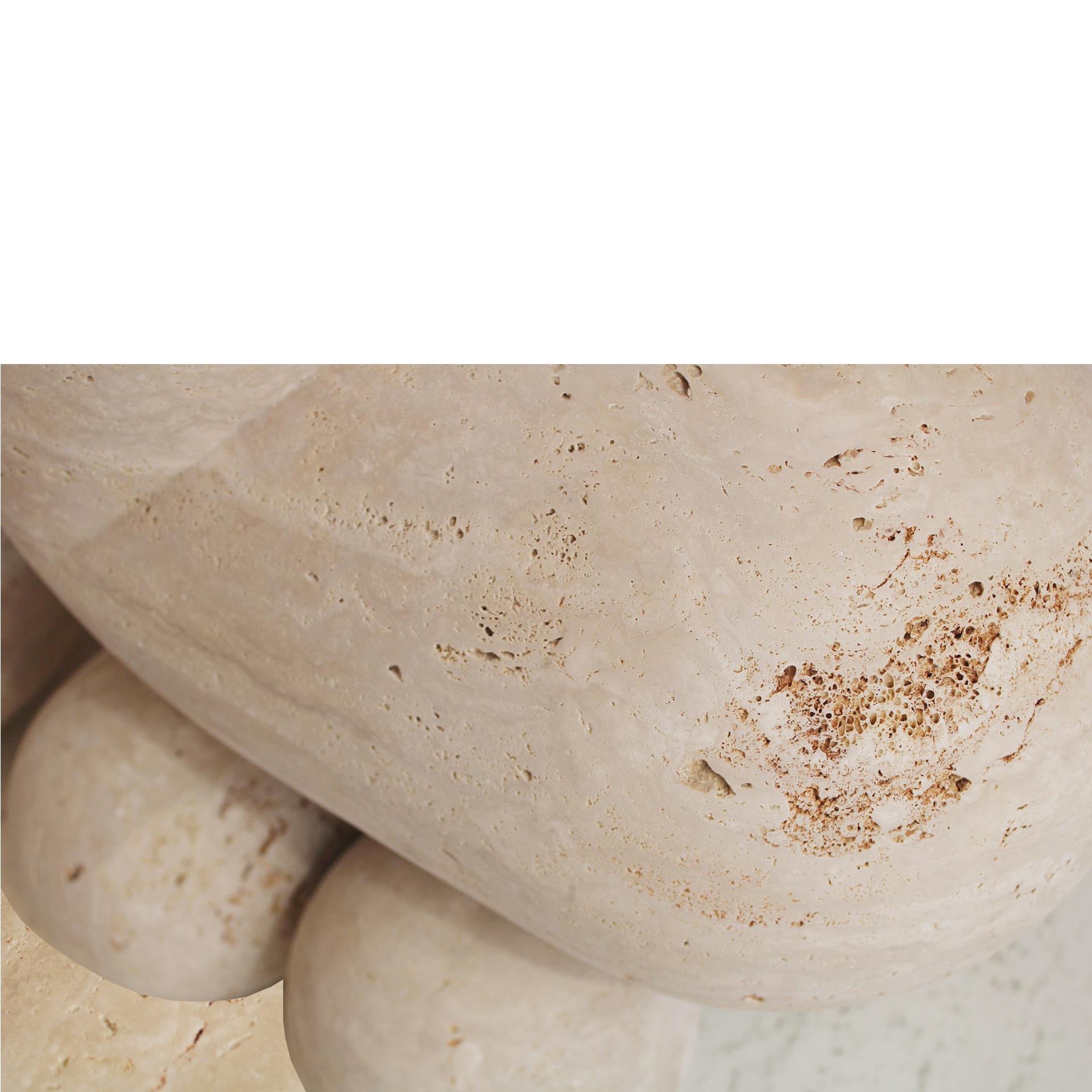Marble Travertine Console Model MTC5, Pepe Guerrero For Sale