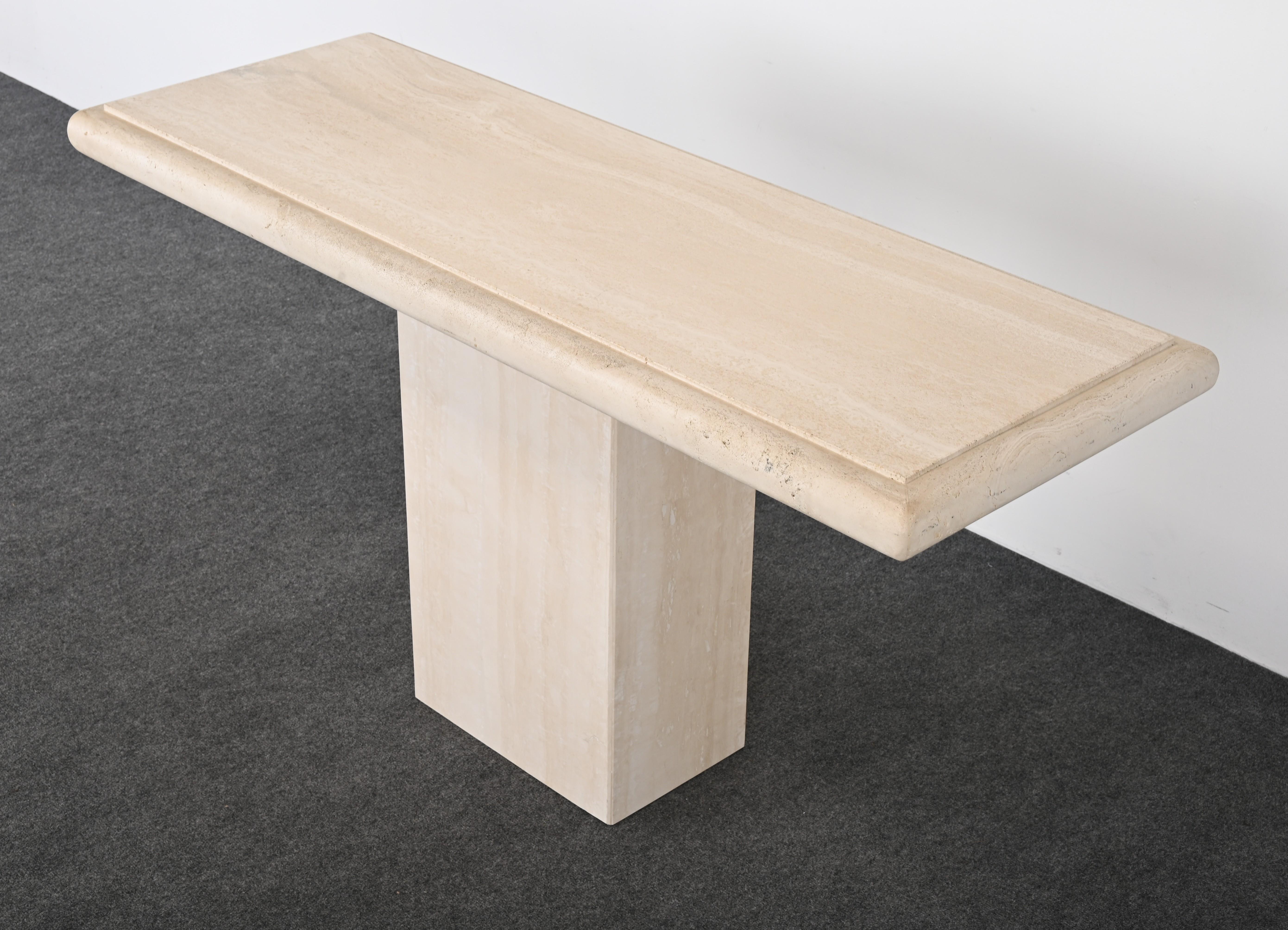 Travertine Console Table, 1980s For Sale 5