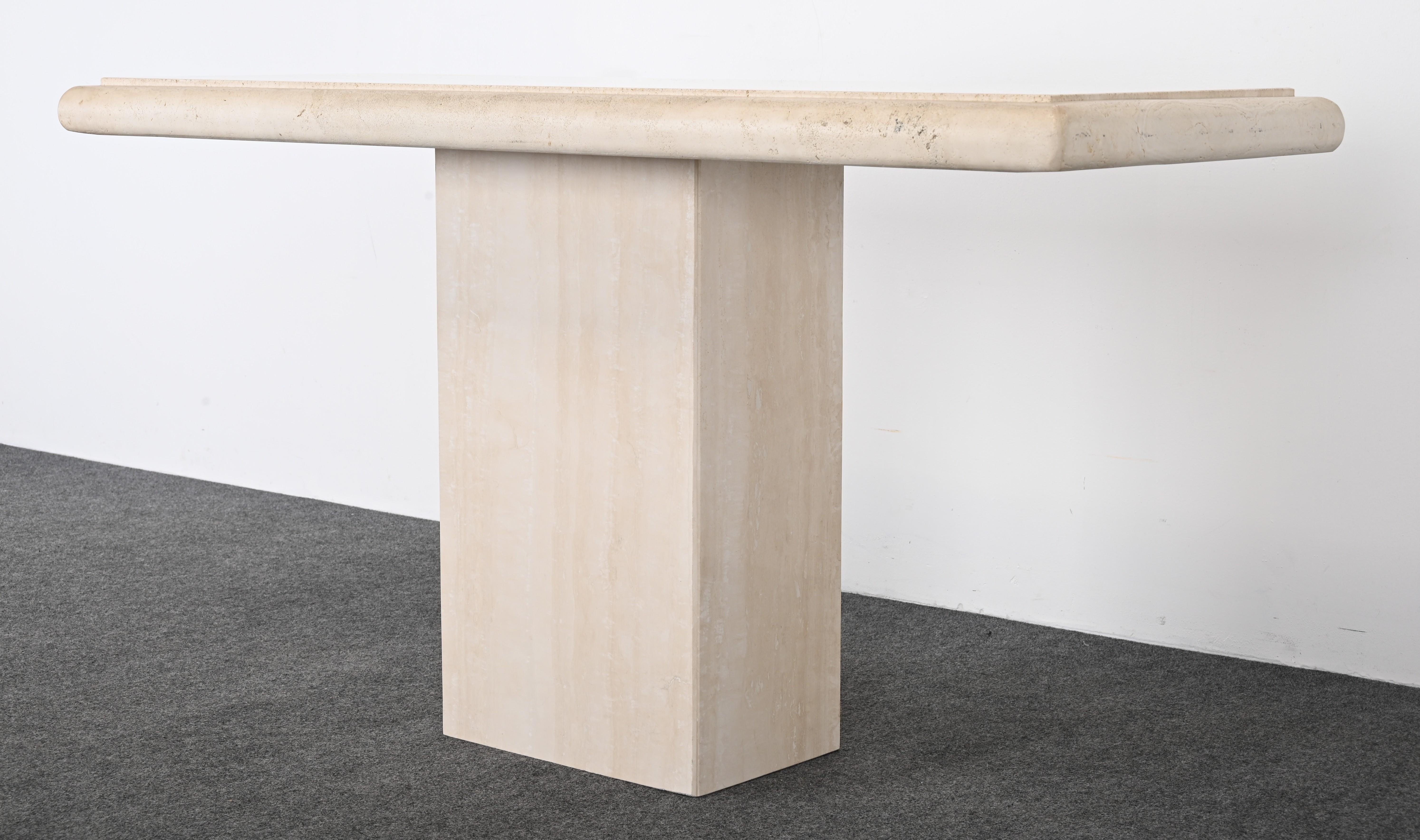 Travertine Console Table, 1980s For Sale 6