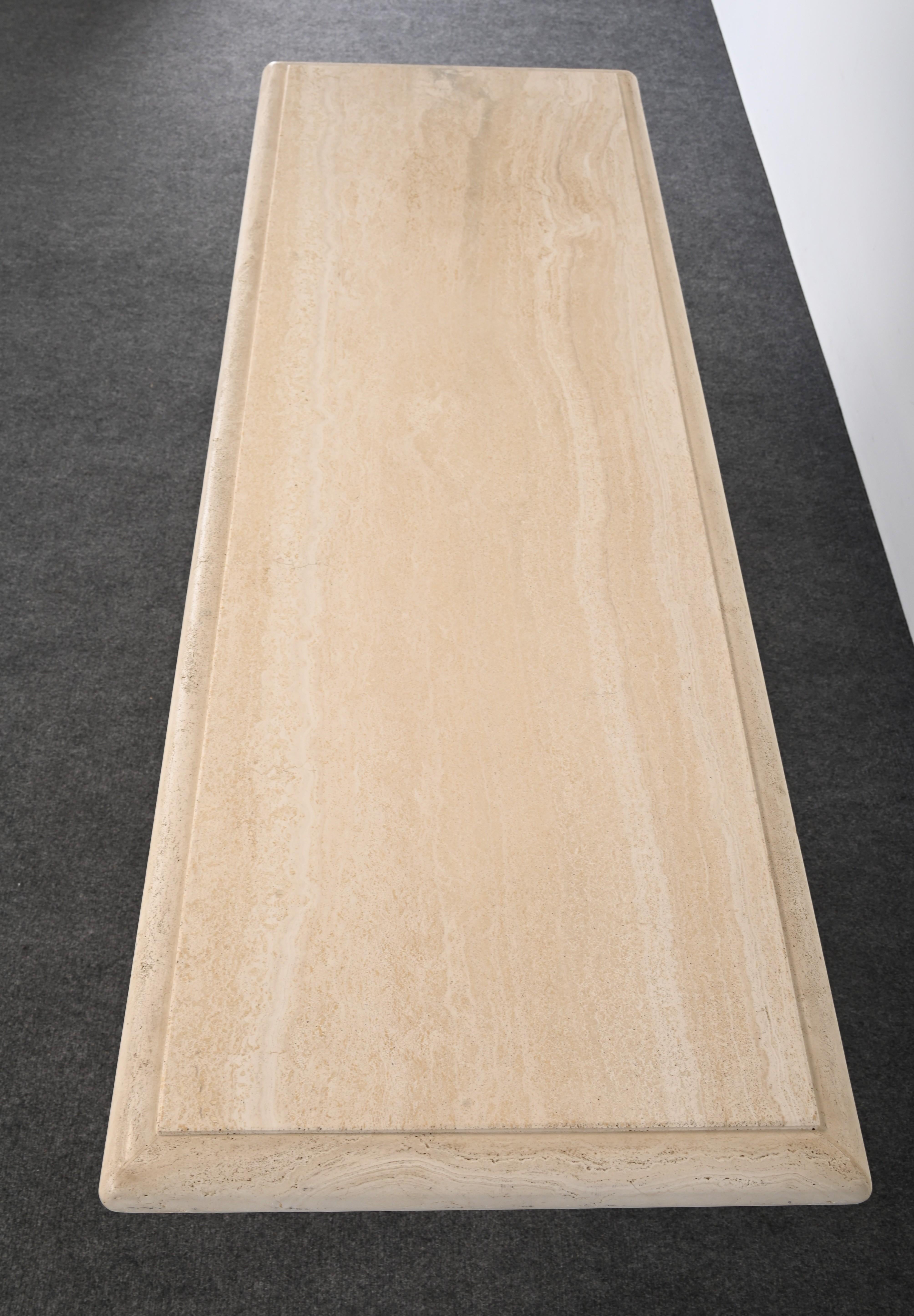 Travertine Console Table, 1980s For Sale 2