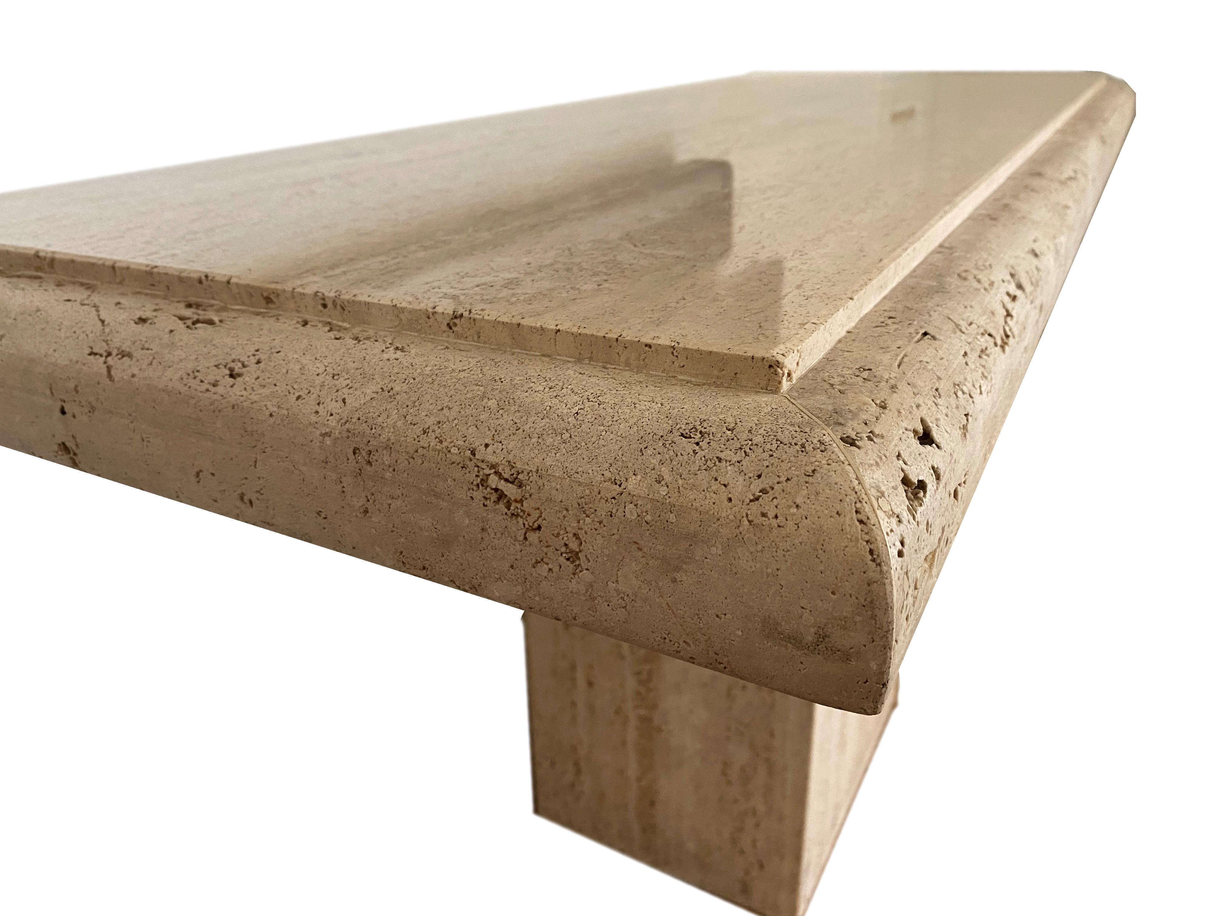 Travertine Console Table In Good Condition In Scottsdale, AZ