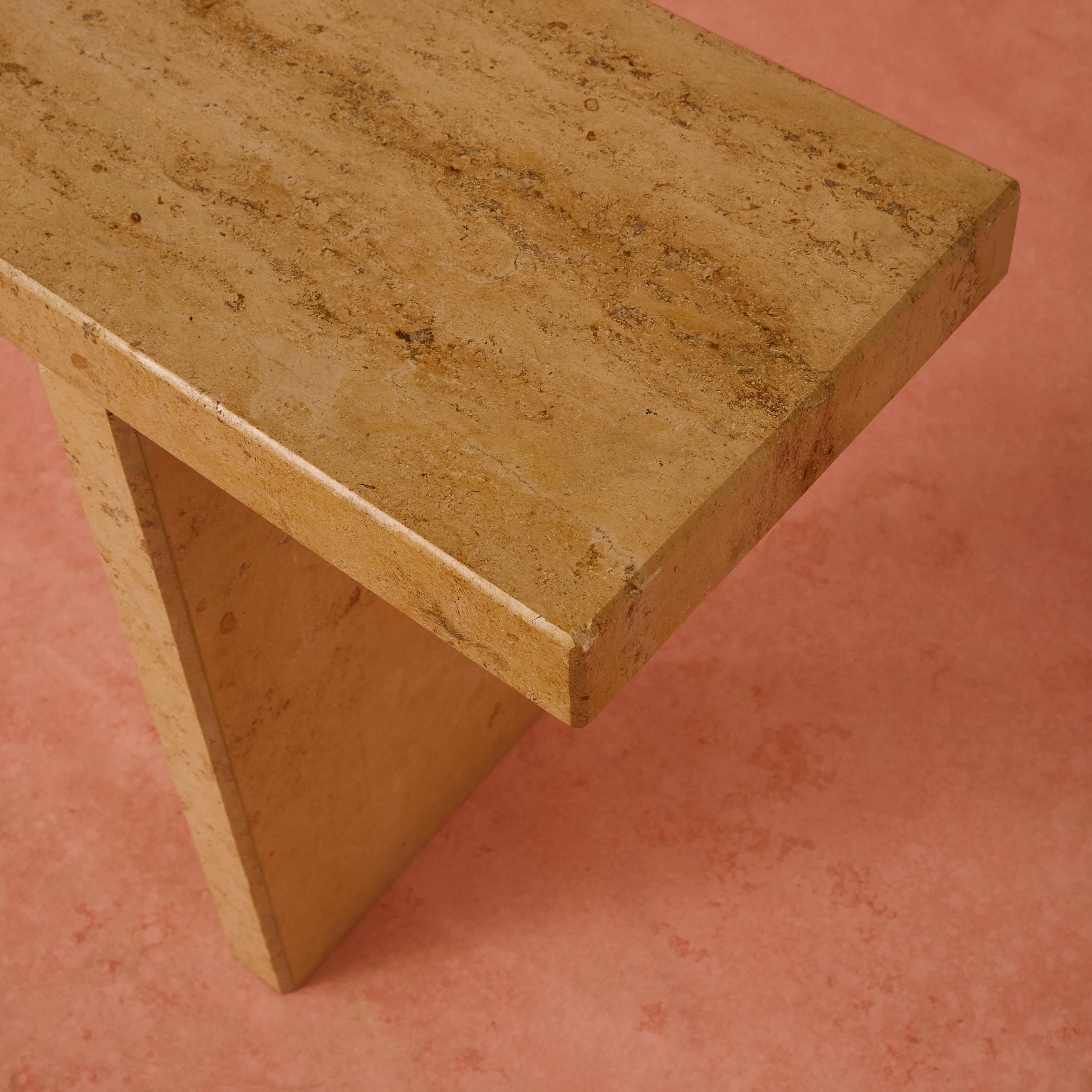 Travertine Console Table In Excellent Condition In London, England