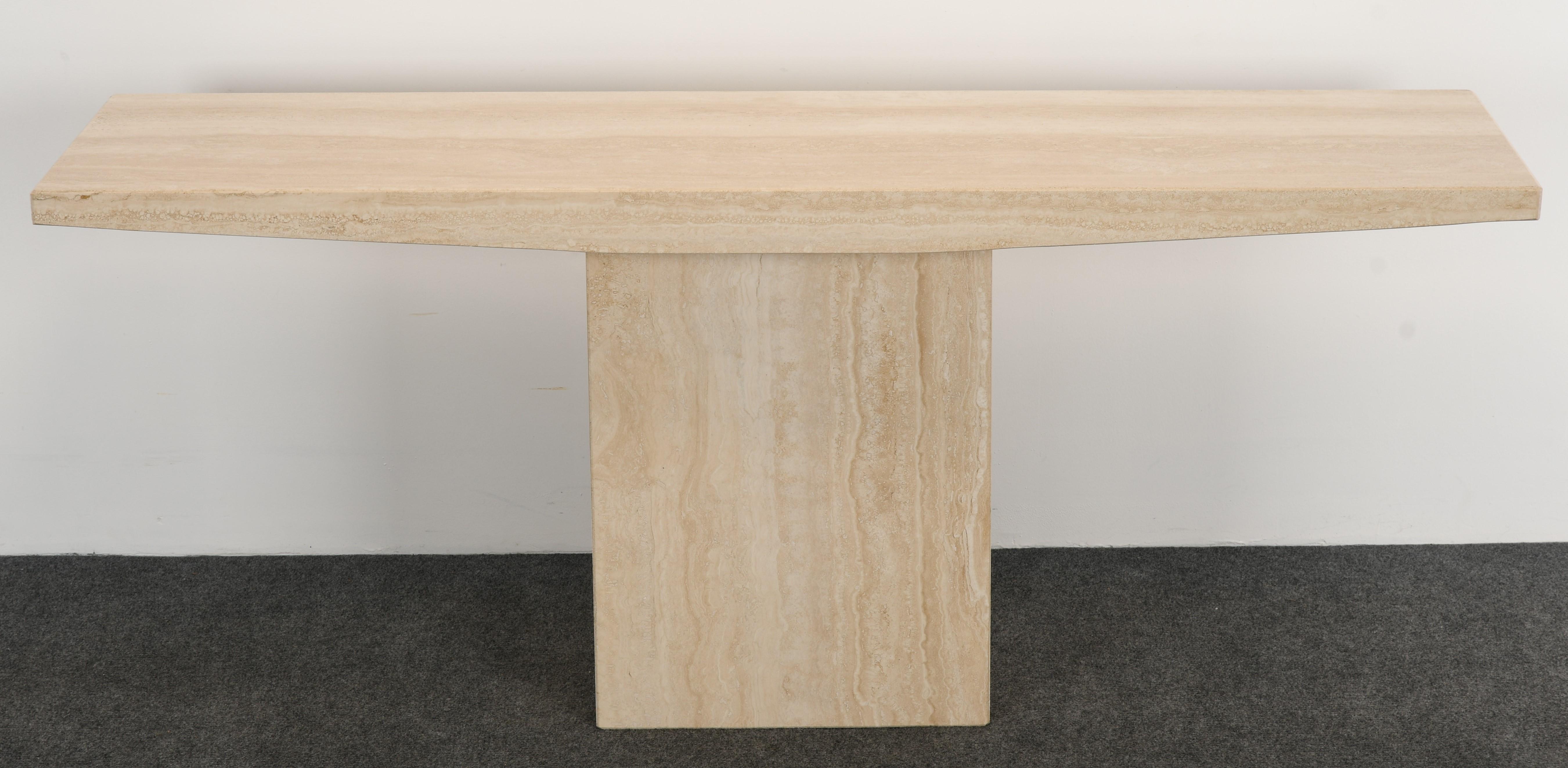 Late 20th Century Travertine Console Table for Stone International, 1980s