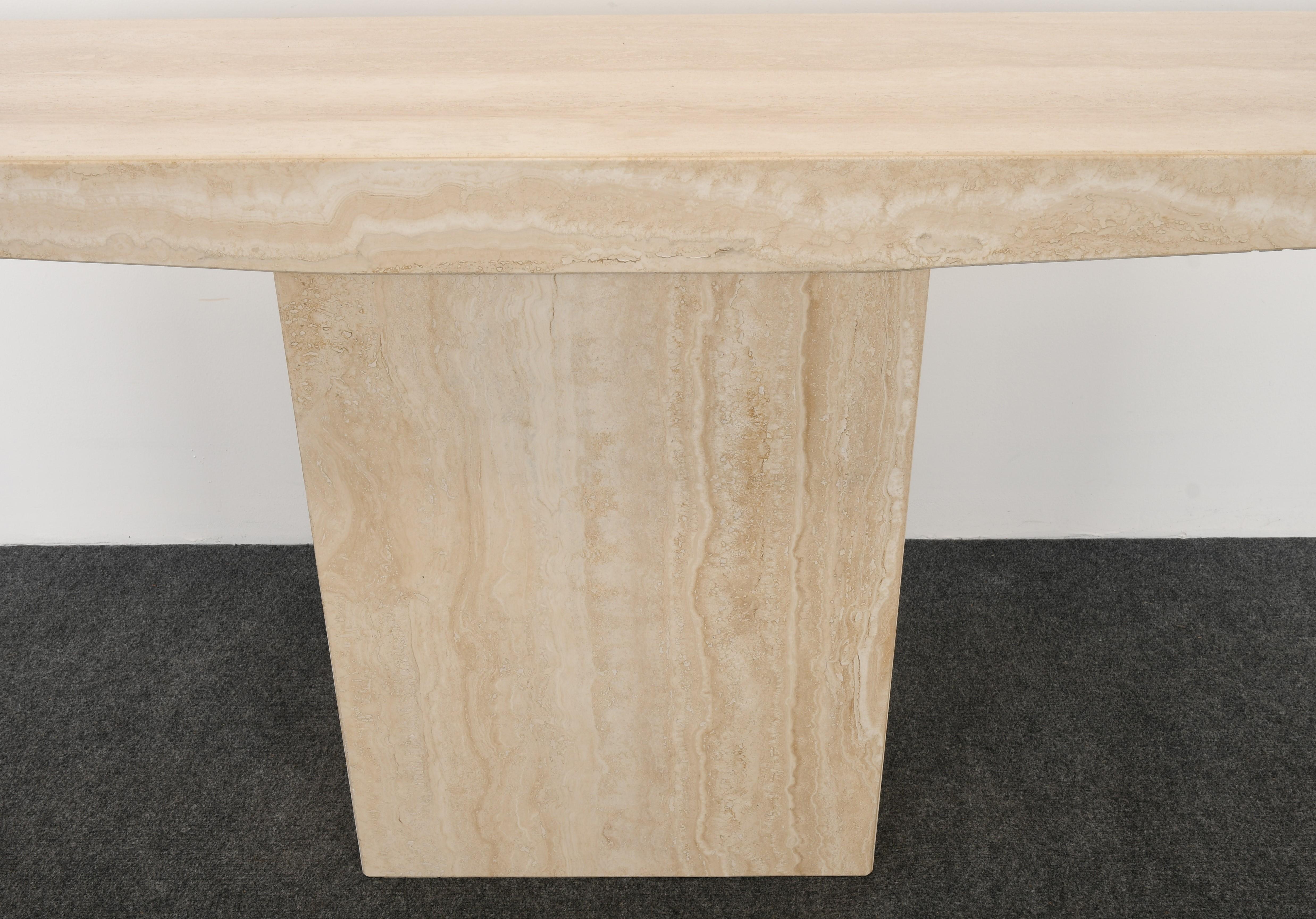 Travertine Console Table for Stone International, 1980s 2