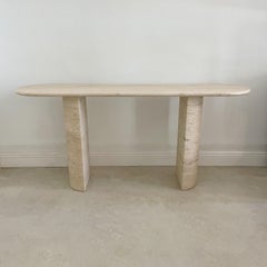 Travertine Console Table From Up & Up Italy 1970's