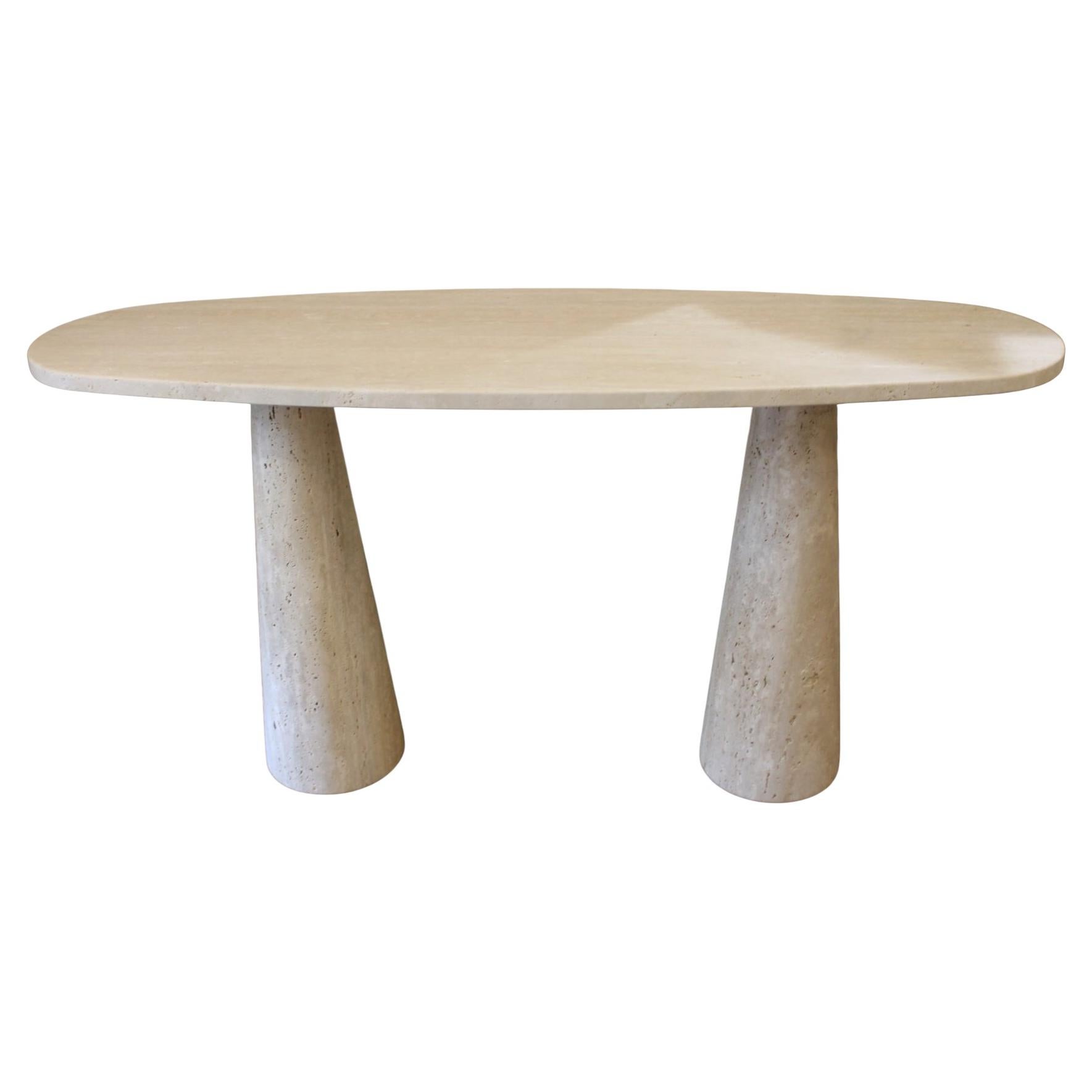 Travertine console table, Italy, 20th century For Sale