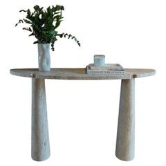Tavolo console in travertino - Tavolo da ingresso in marmo - Console in travertino italiano