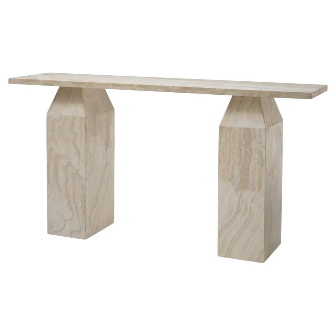 Travertine Console Table with Minimalist Design