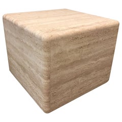 Travertine Cube End Table