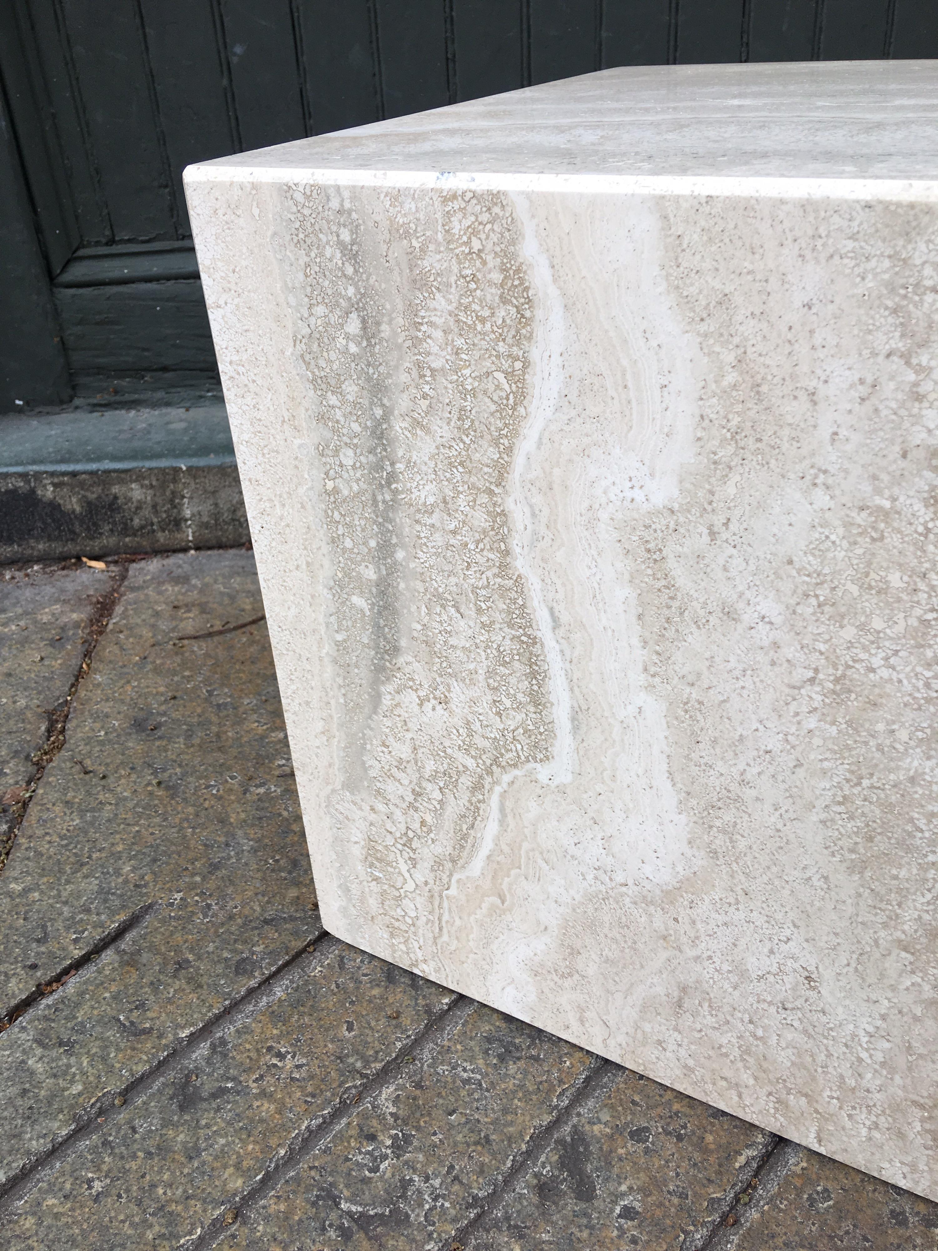 Mid-Century Modern Travertine Cube