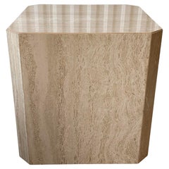 Travertine Cube Octagonal Side Table