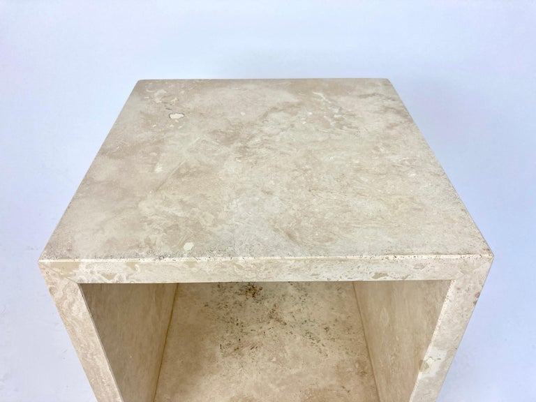 Travertine Cube Side Table For Sale at 1stDibs