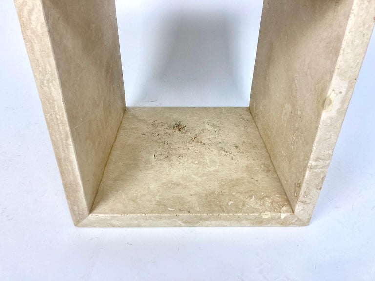 Travertine Cube Side Table For Sale at 1stDibs