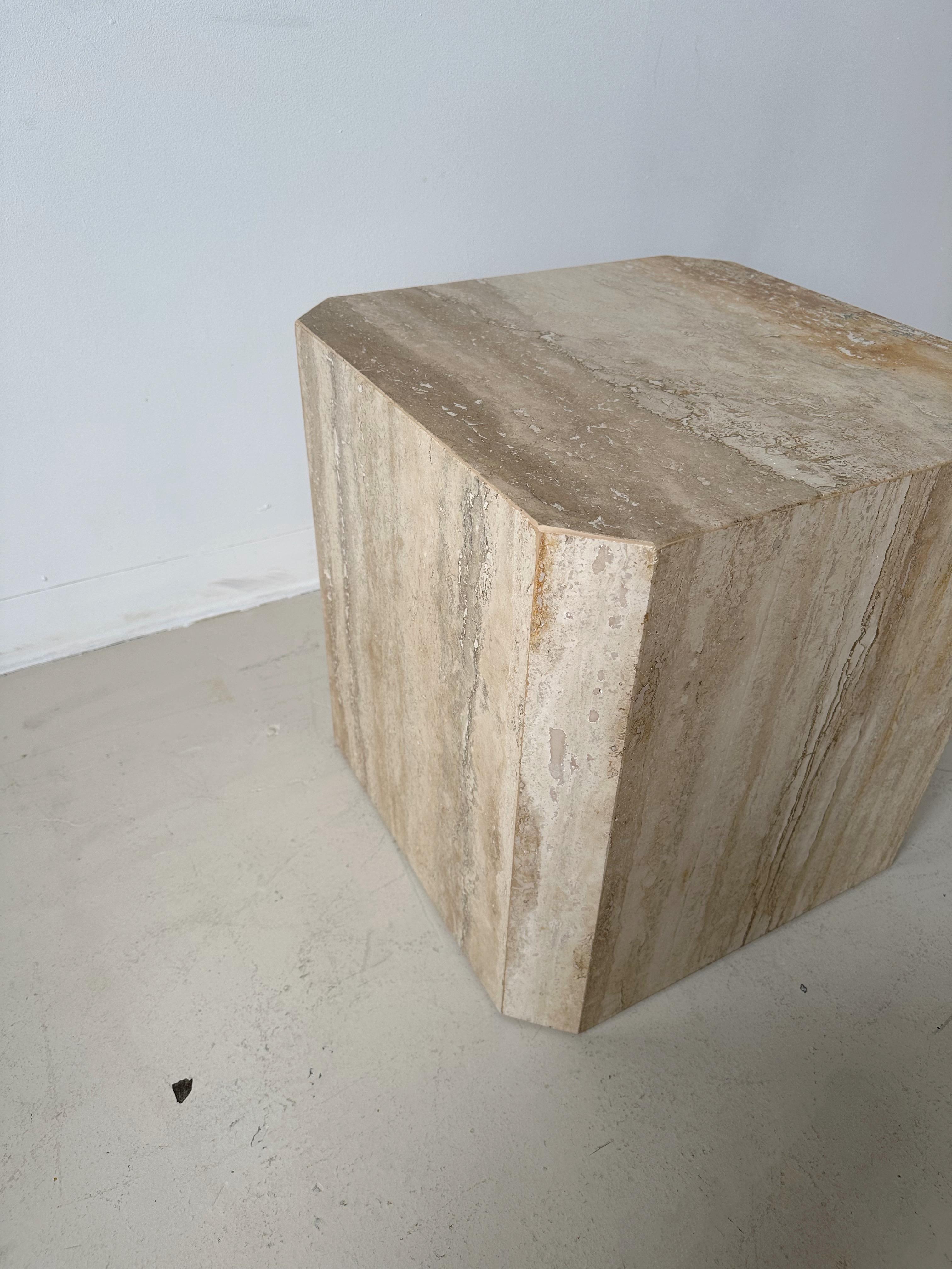 Travertine Cube Side Table 1