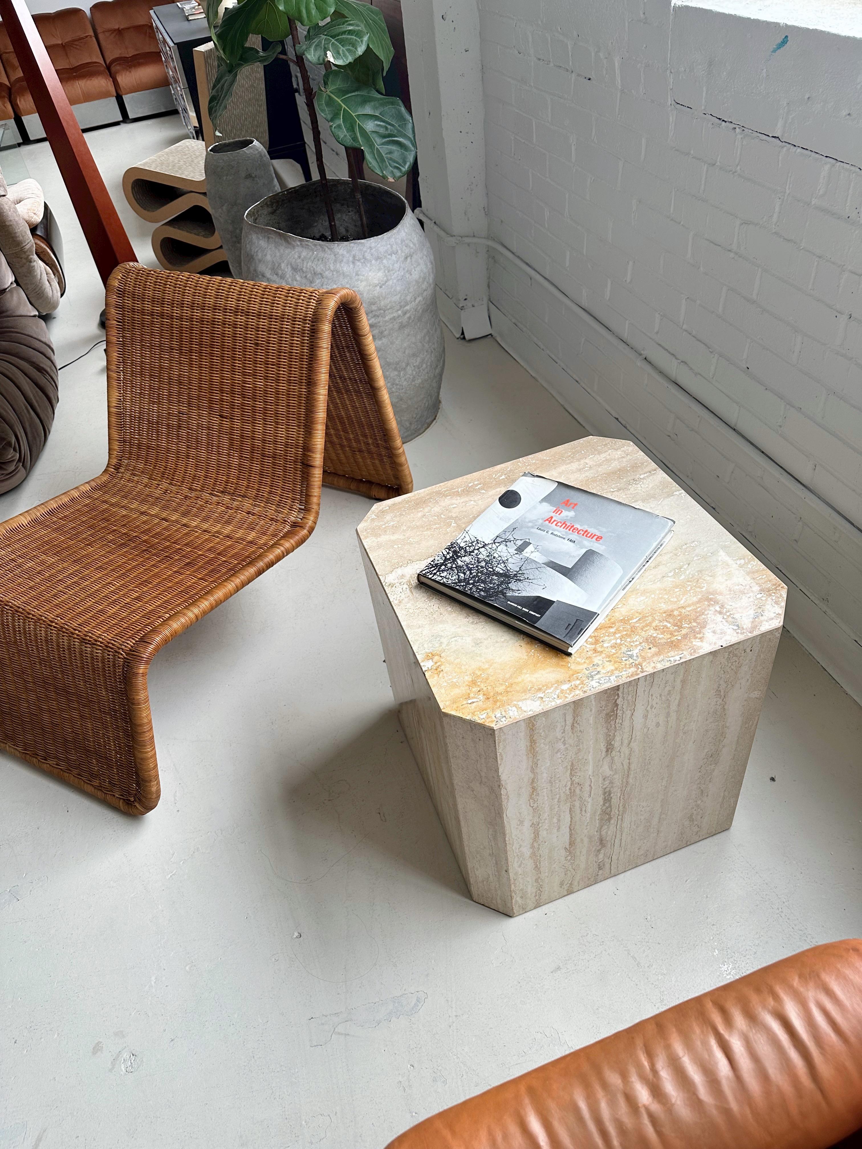 Travertine Cube Side Table 2