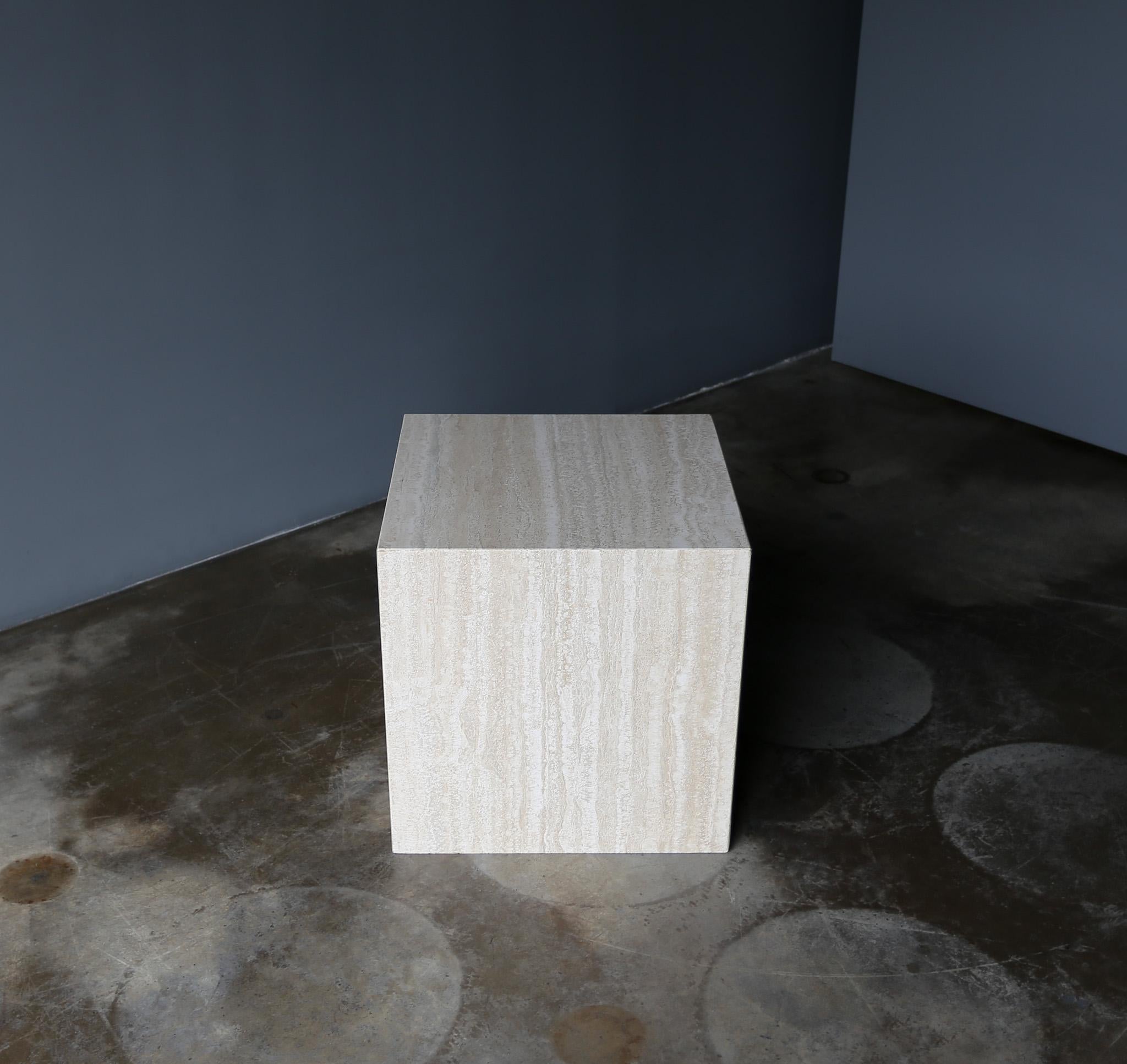 Travertine Cube Side Tables, c.1975 5