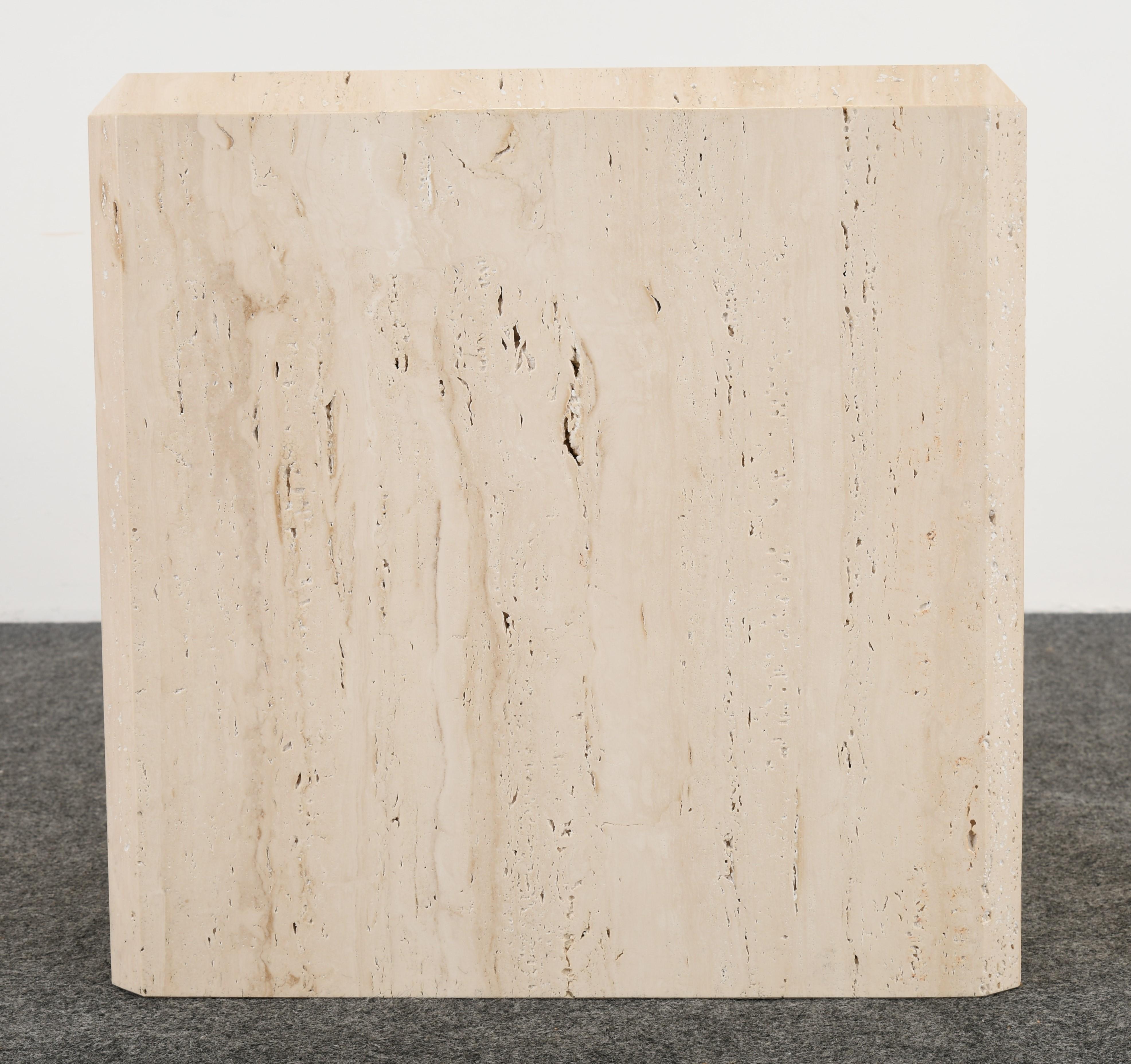 Travertine Cube Table in the Manner of Kreiss, 1980s 2