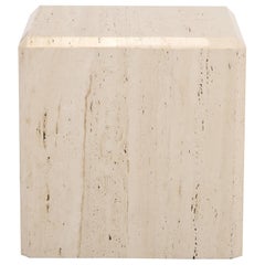 Travertine Cube Table in the Manner of Kreiss, 1980s