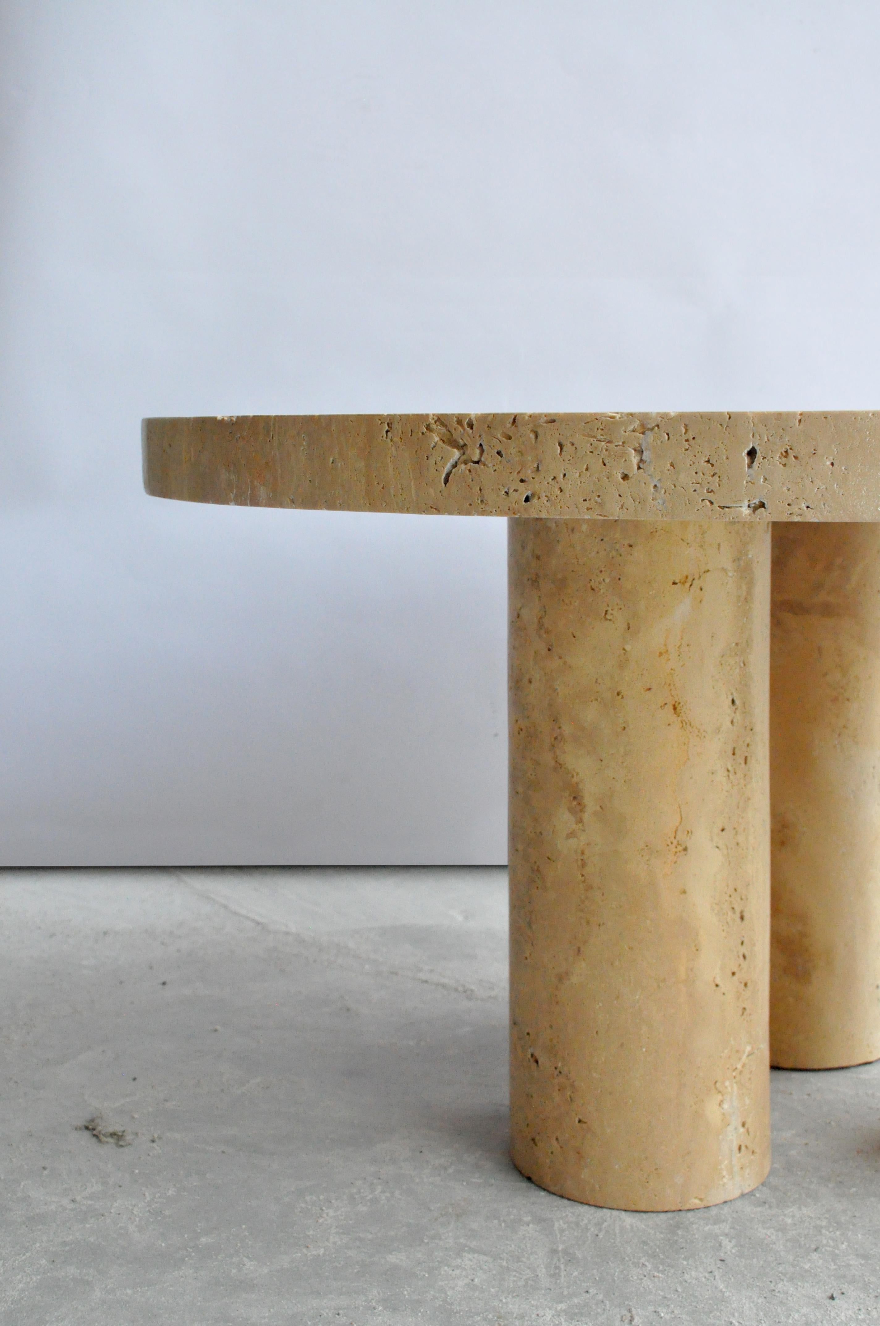Patinated Travertine Cuddle Coffee Table by Pietro Franceschini For Sale