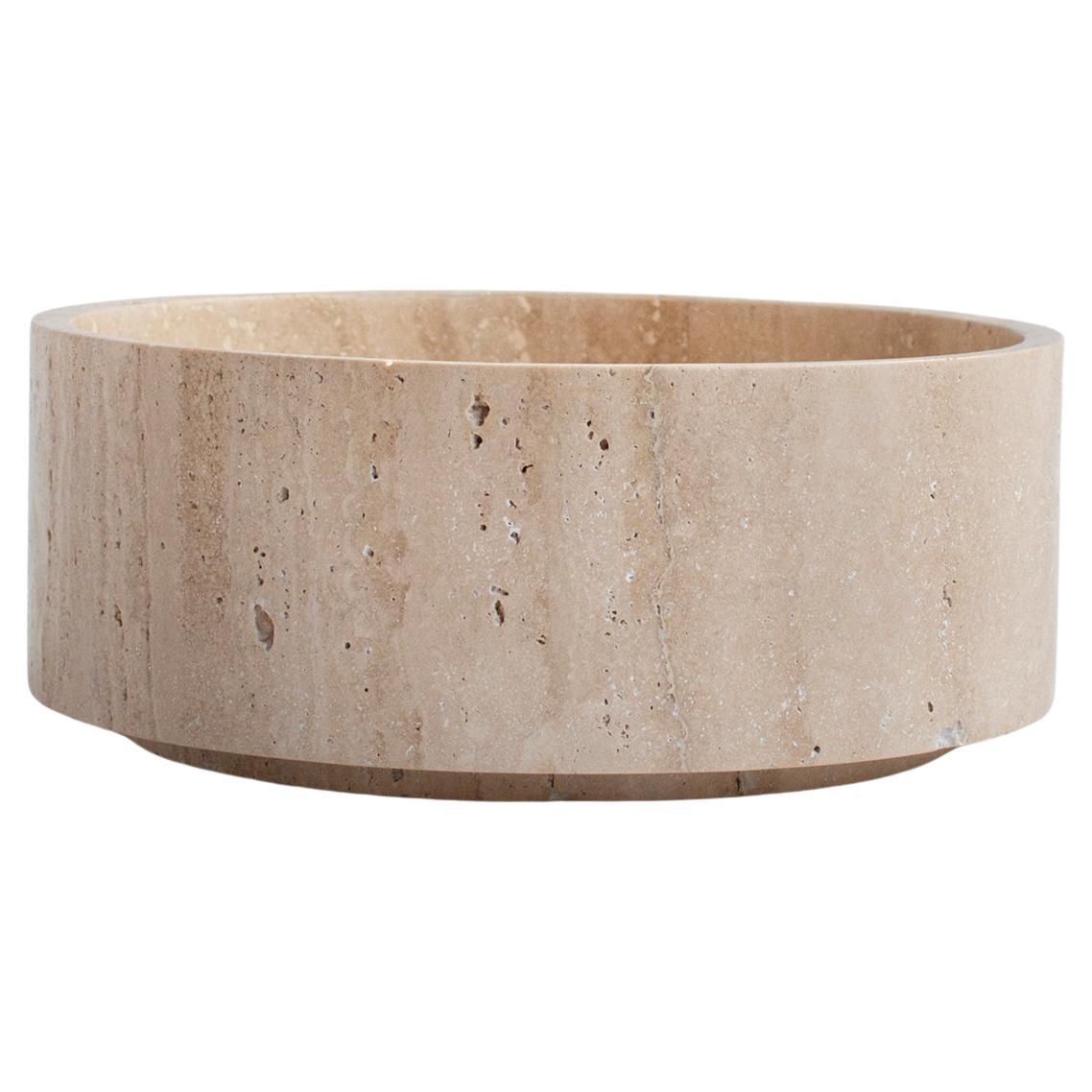 Travertine Cylinder Bowl