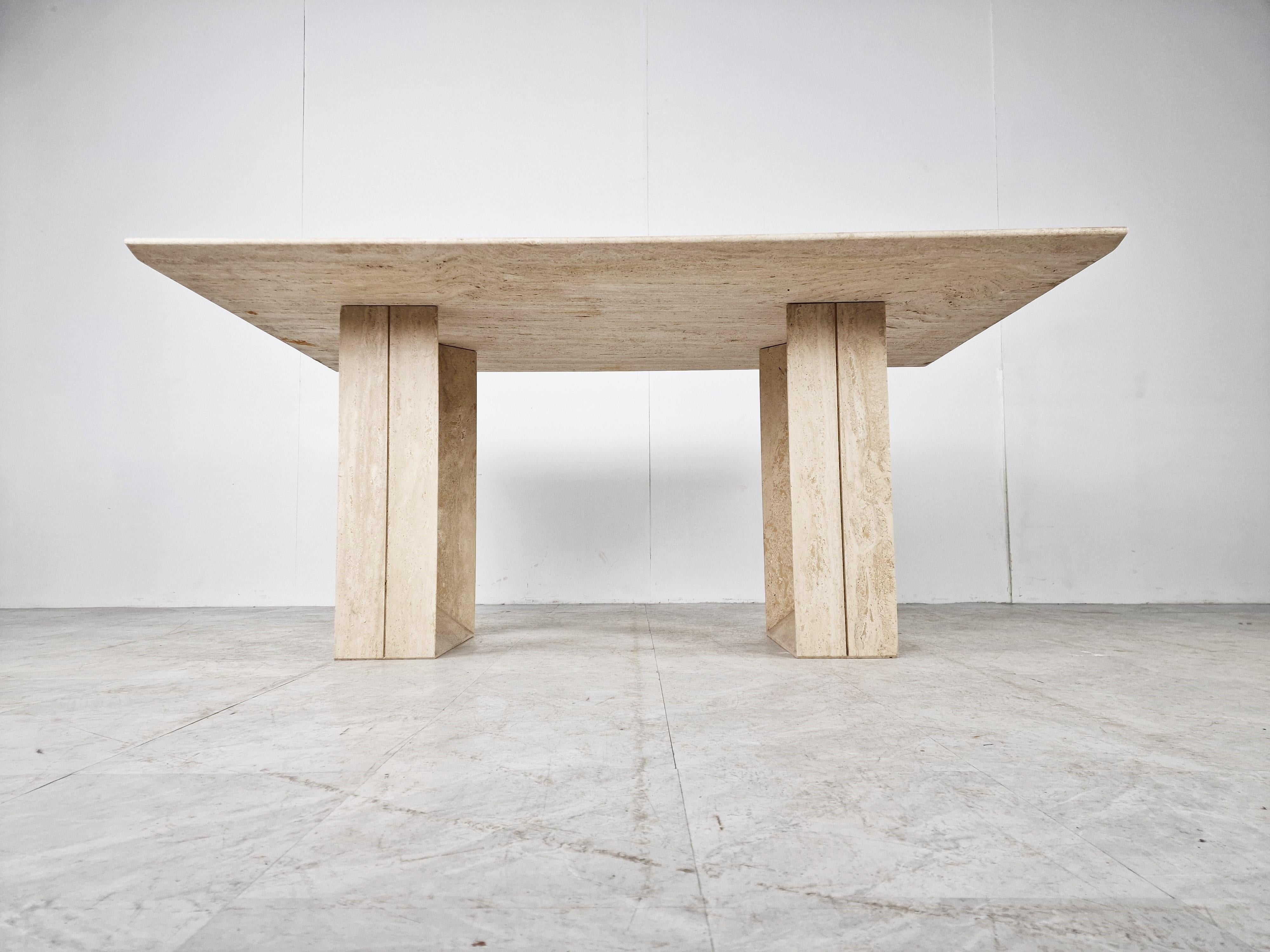 Late 20th Century Travertine Diapason Dining Table by Cattelan, 1970s