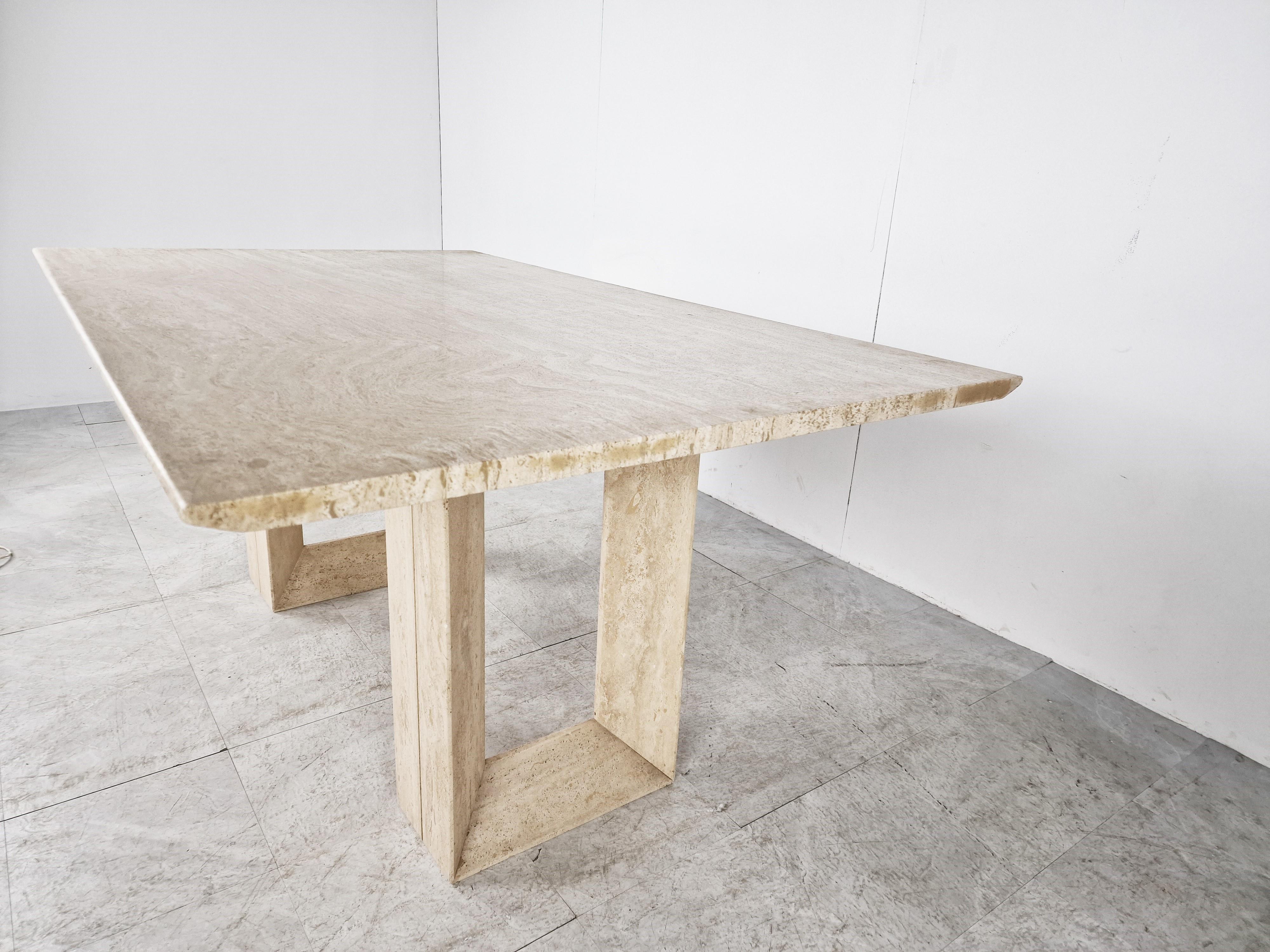 Travertine Diapason Dining Table by Cattelan, 1970s 1