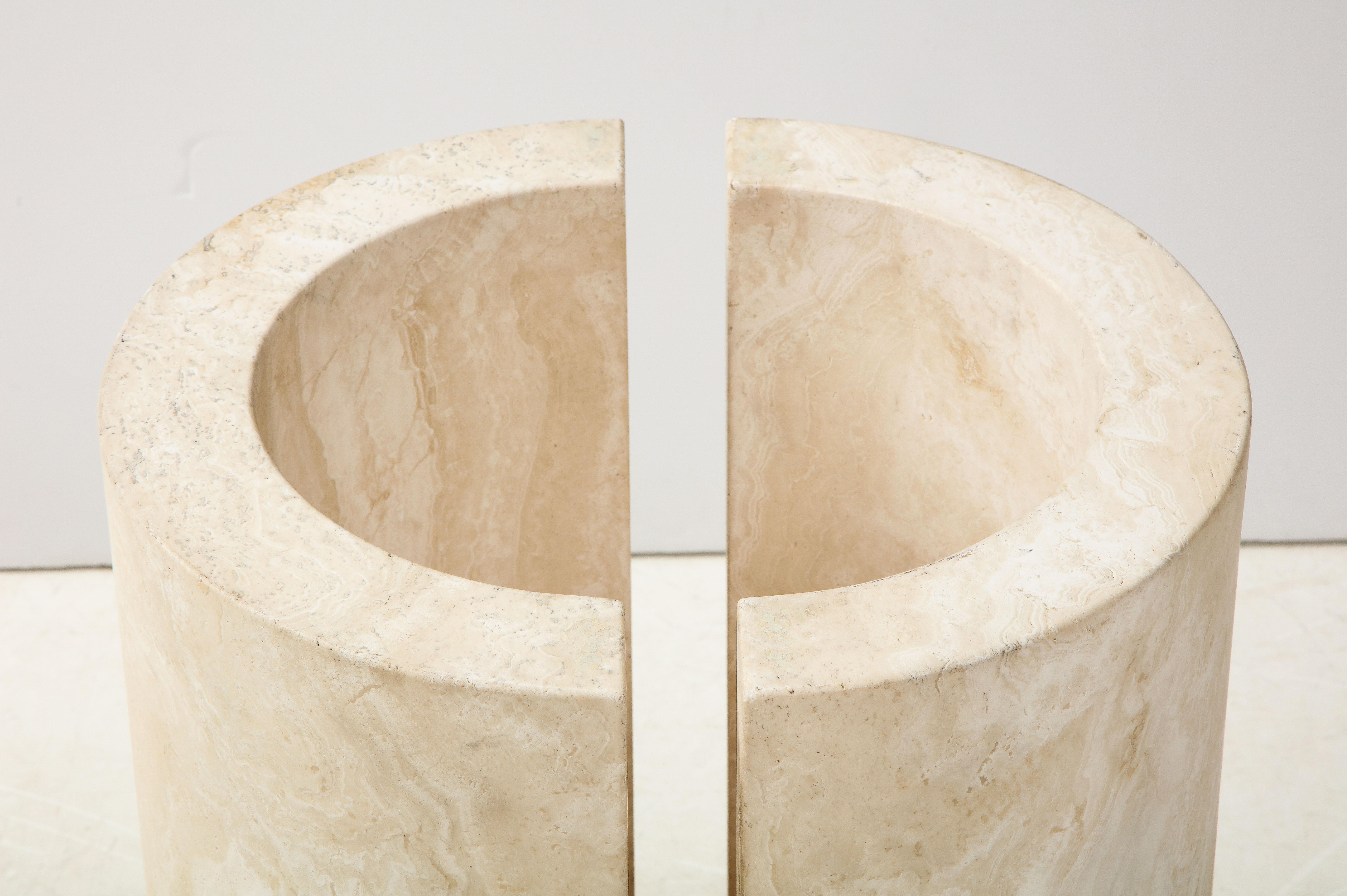 Glass Travertine Dining / Side Table