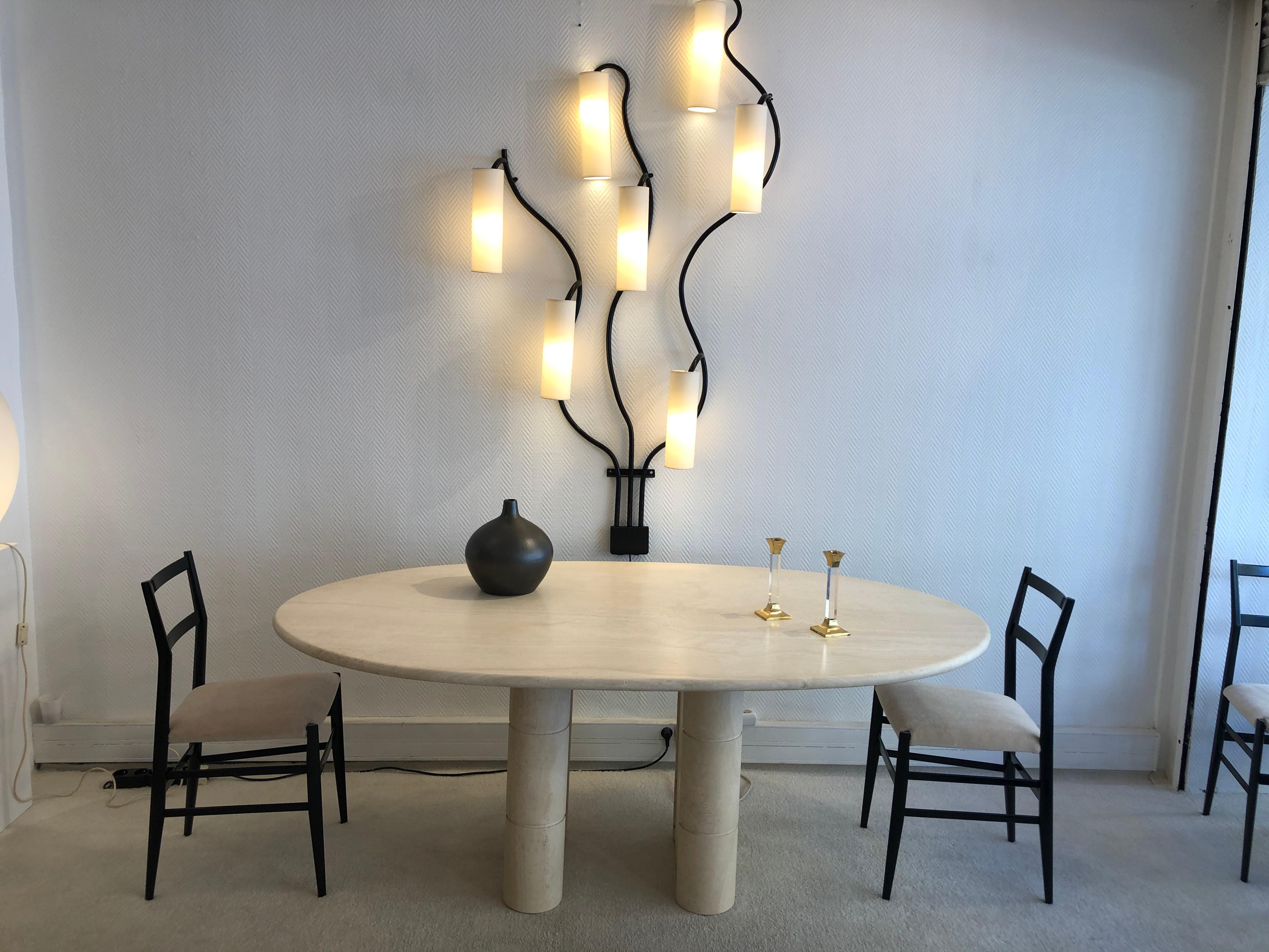 Travertine Dining Table, 1970 For Sale 4