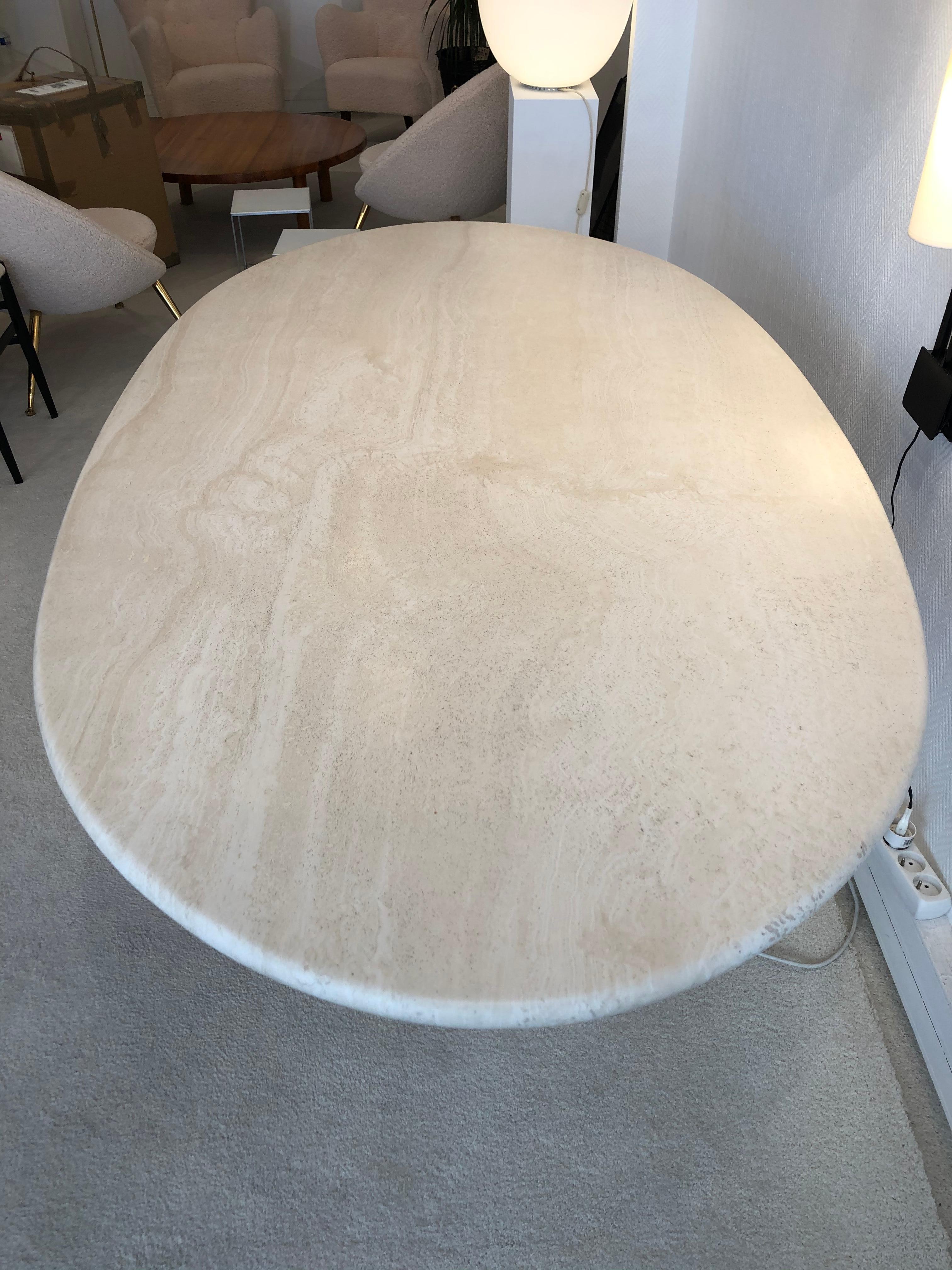 Travertine Dining Table, 1970 For Sale 7