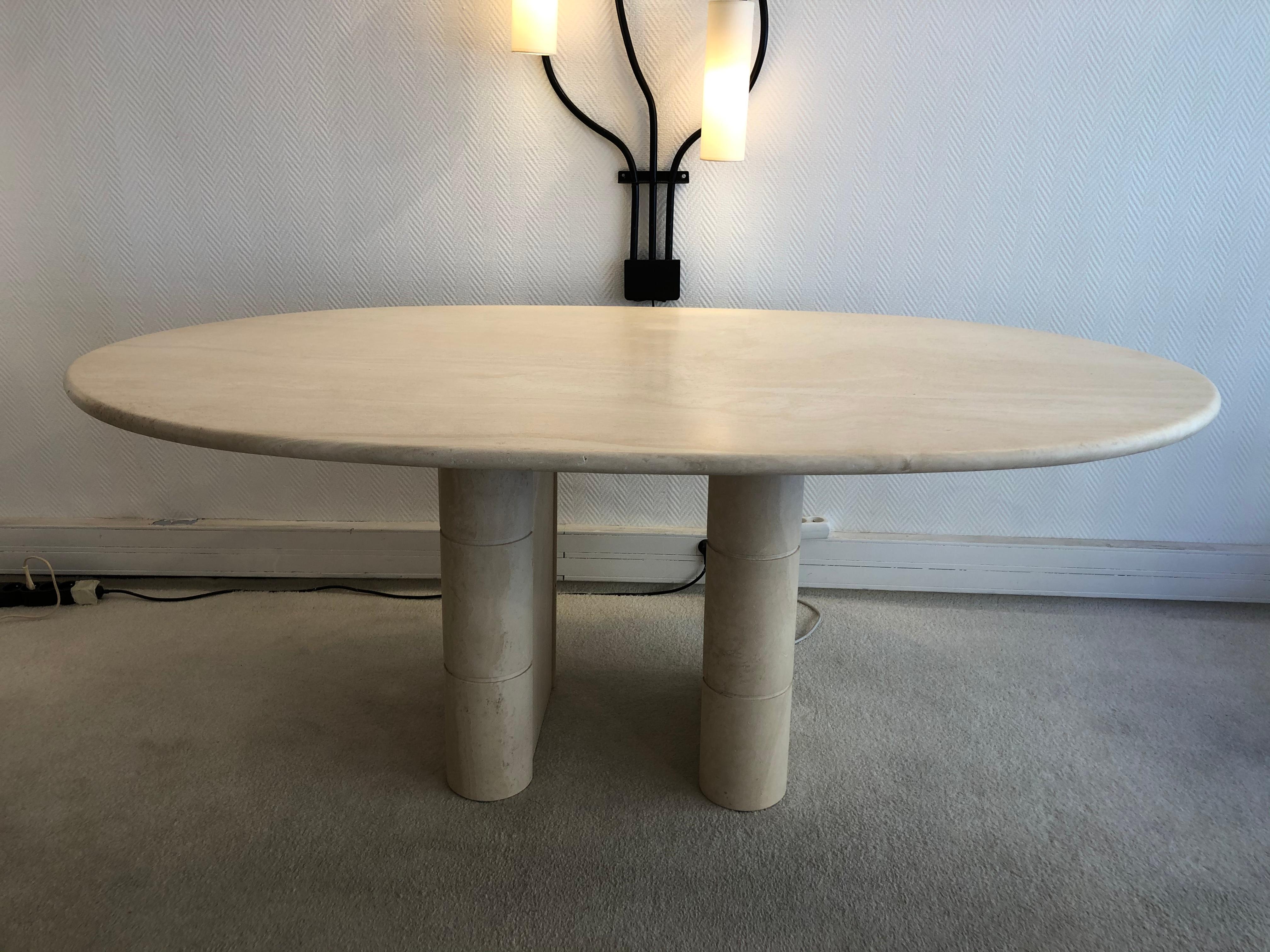 Travertine Dining Table, 1970 For Sale 10