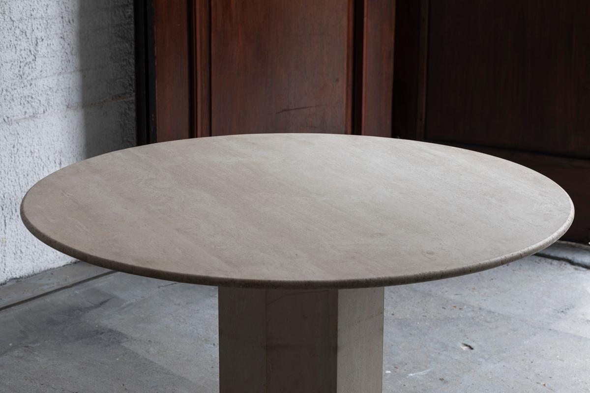 Travertine Dining Table, 1970s For Sale 5