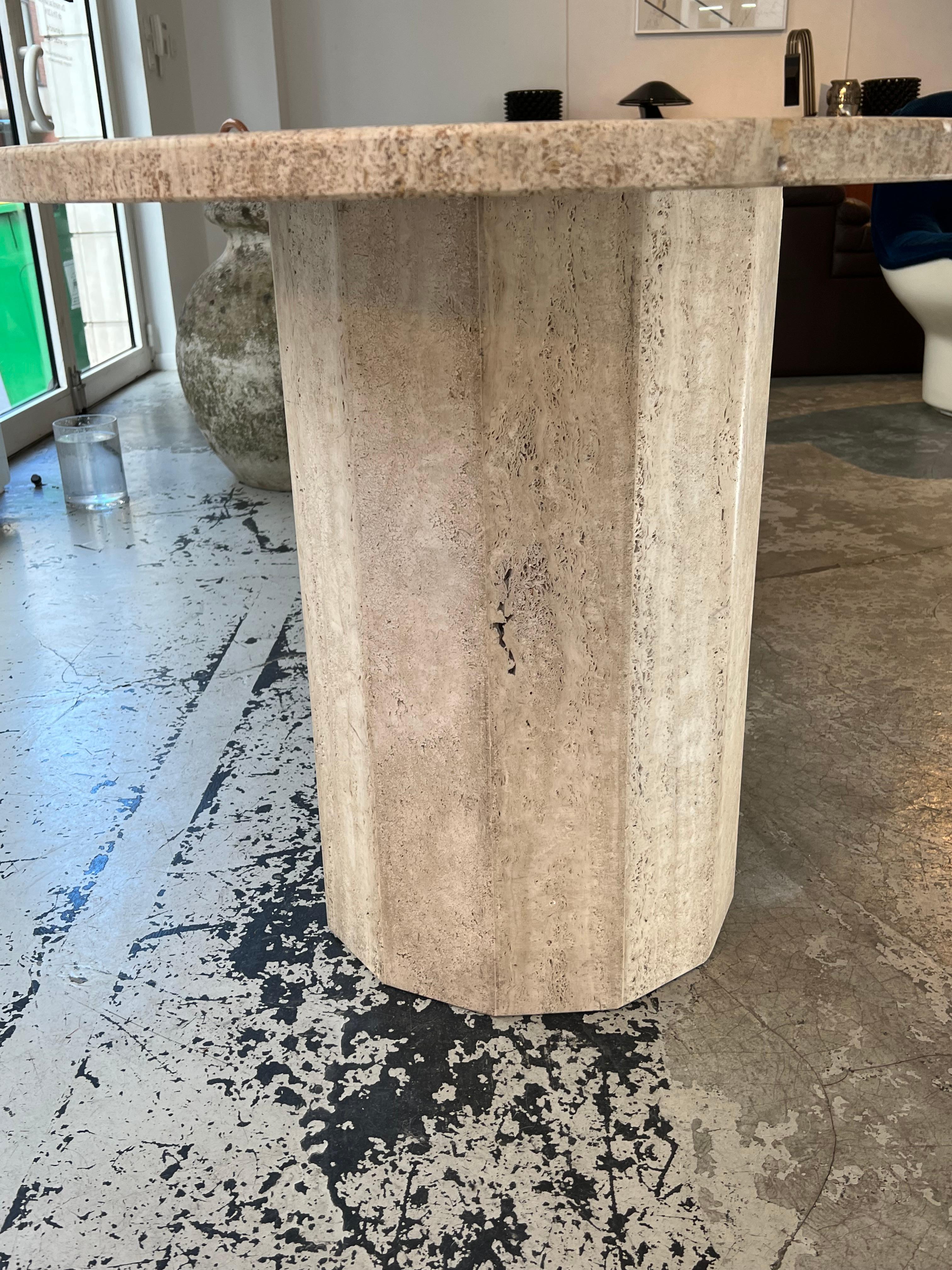 Travertine Dining Table 1970s 13