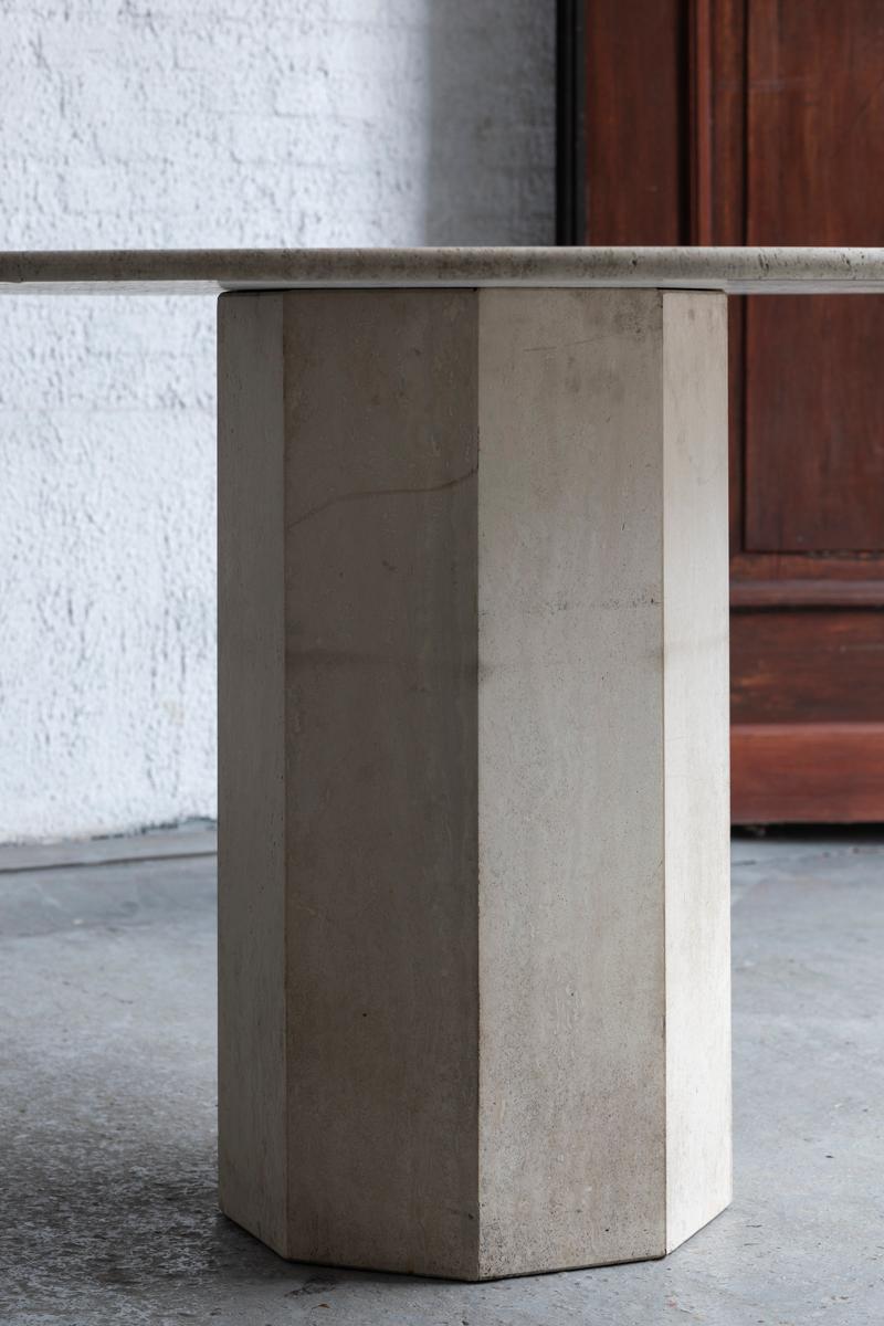 Travertine Dining Table, 1970s For Sale 14
