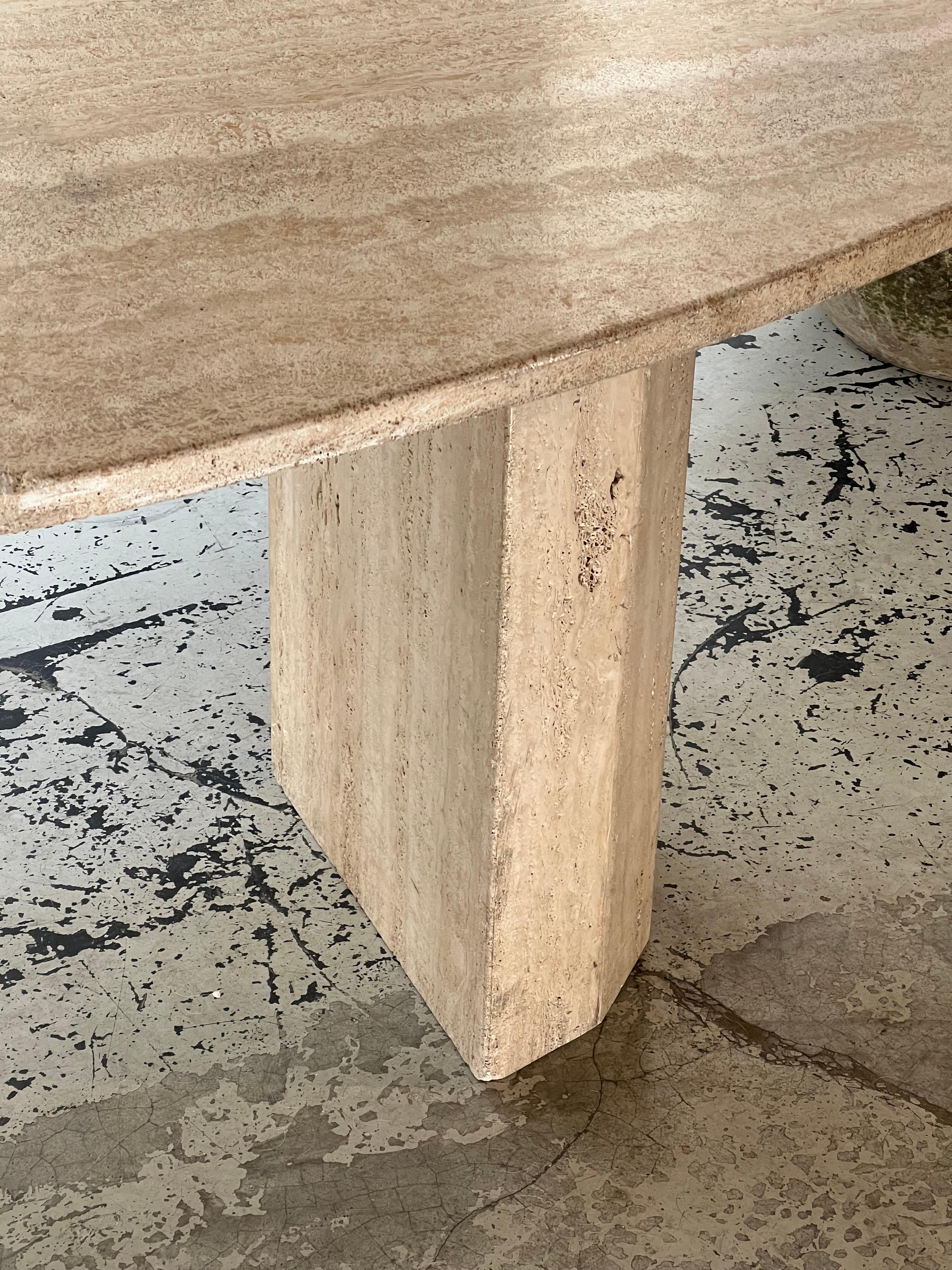 Travertine Dining Table 1970s 14