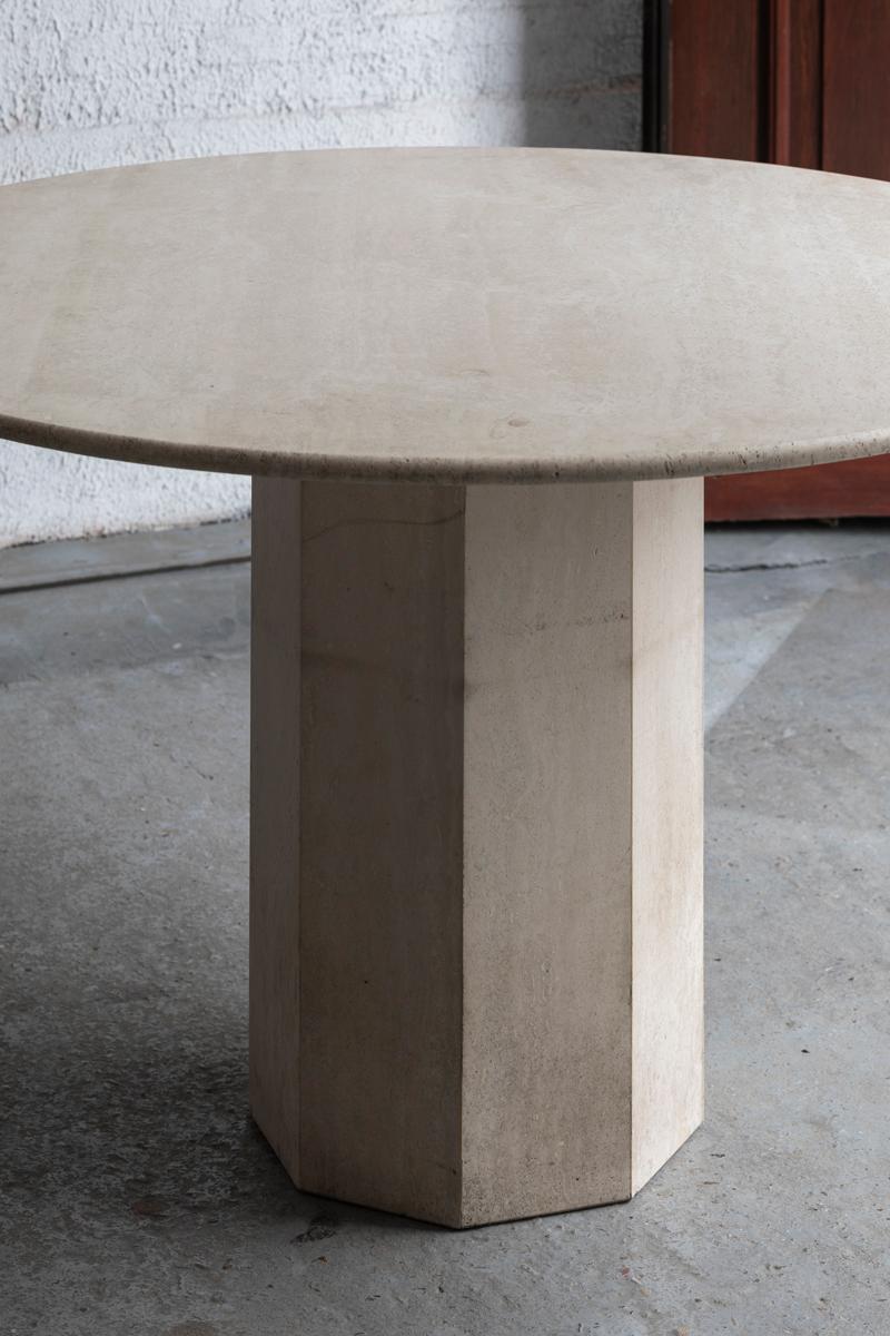 Late 20th Century Travertine Dining Table, 1970s For Sale