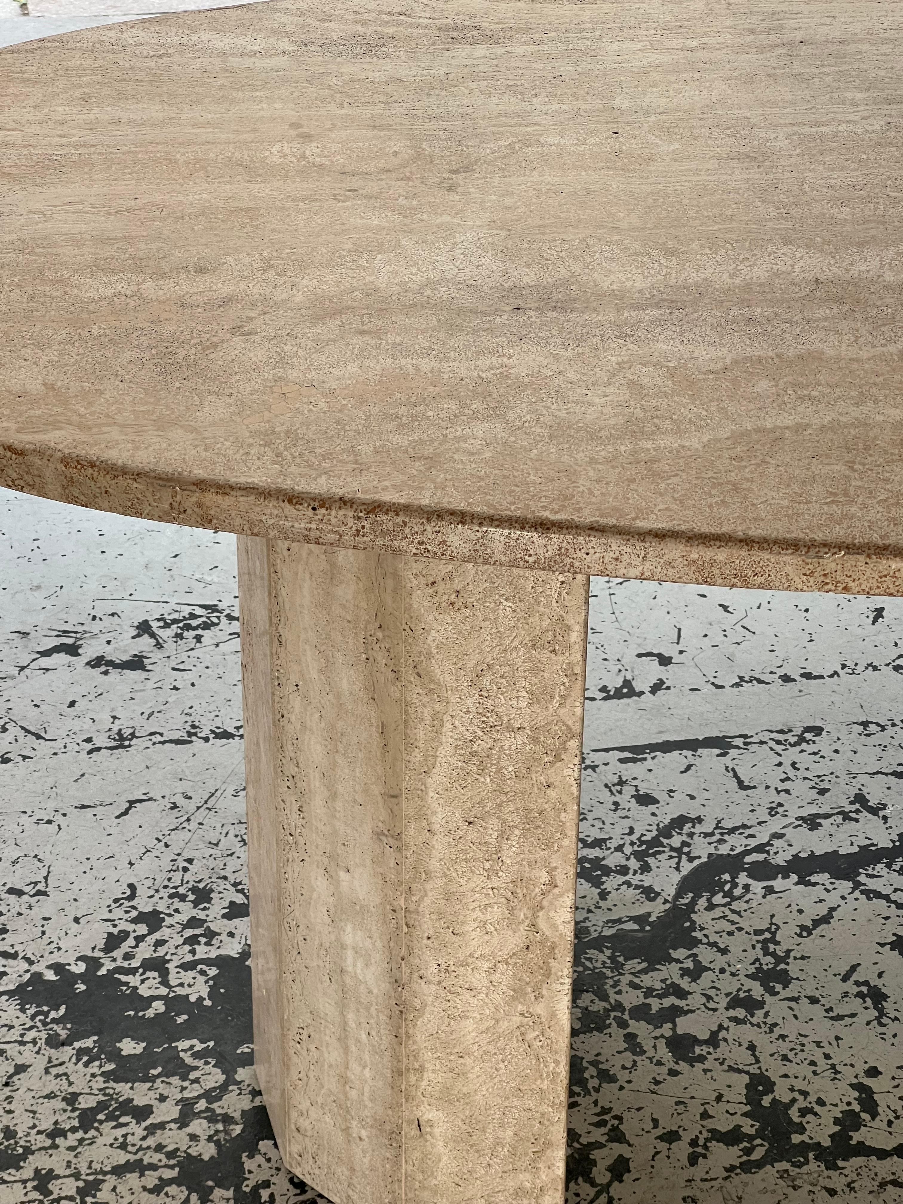 Travertine Dining Table 1970s 2
